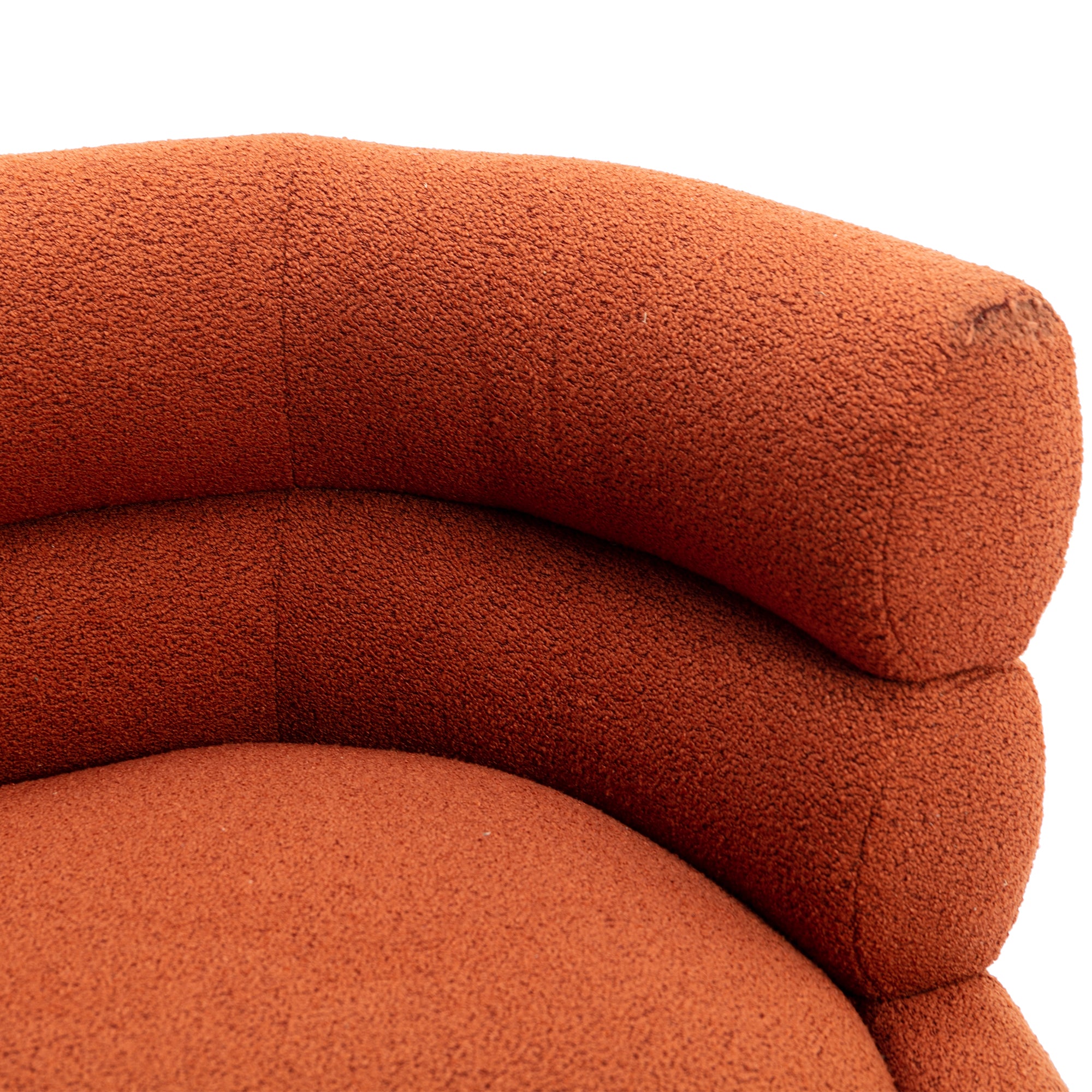 53" Round Arm Settee with Metal Legs