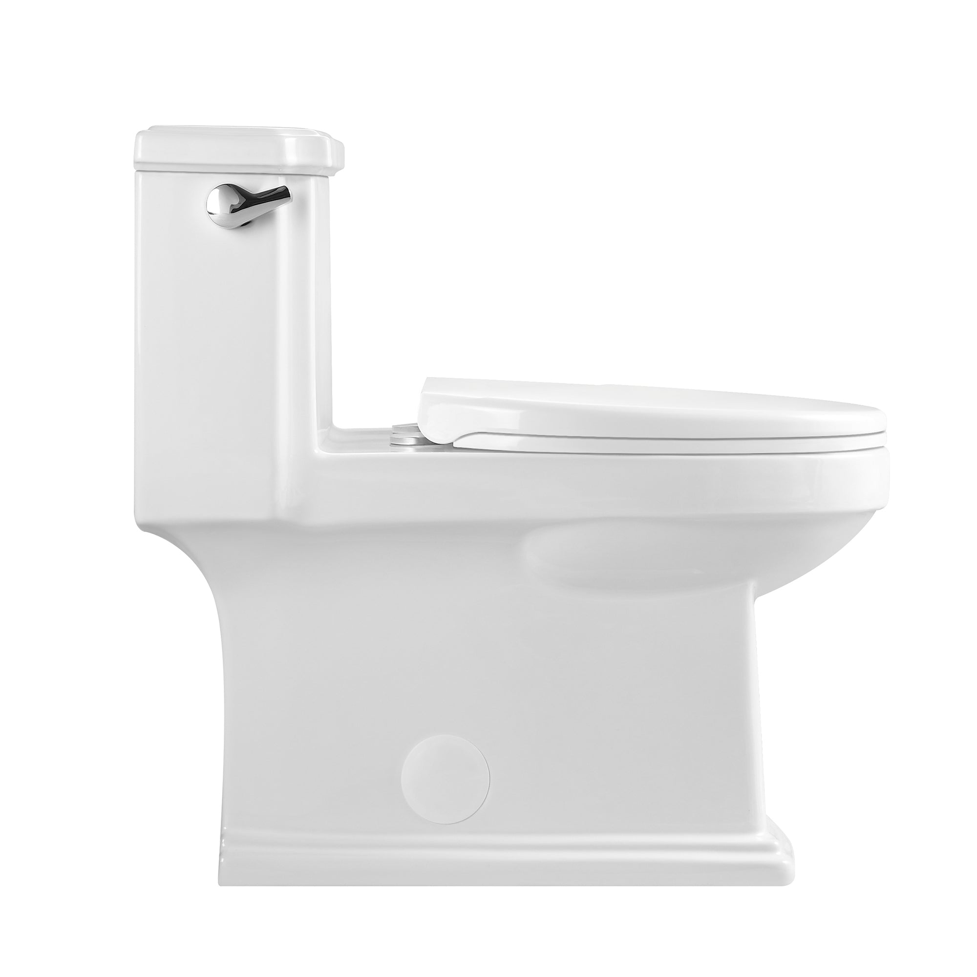 12 in. Rough-In One-piece 1.1/1.6 GPF Dual Flush Elongated Toilet in White, Seat Included