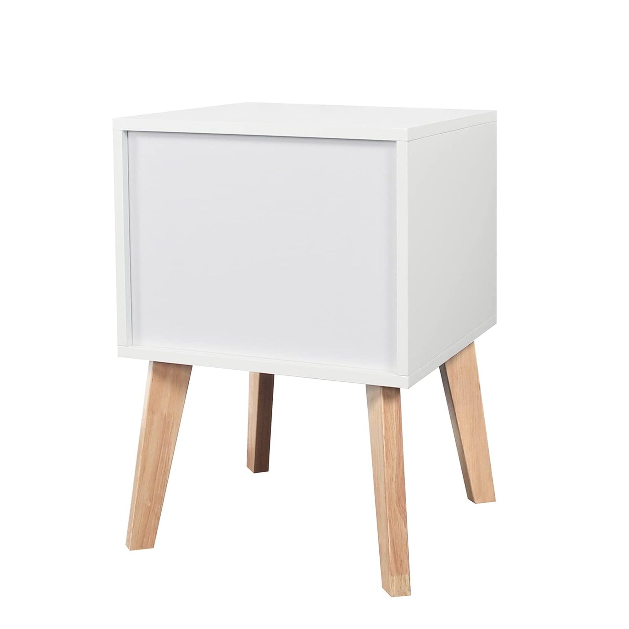 22" Tall 1 Drawer Solid Wood set 2 Nightstands with Open Shelves