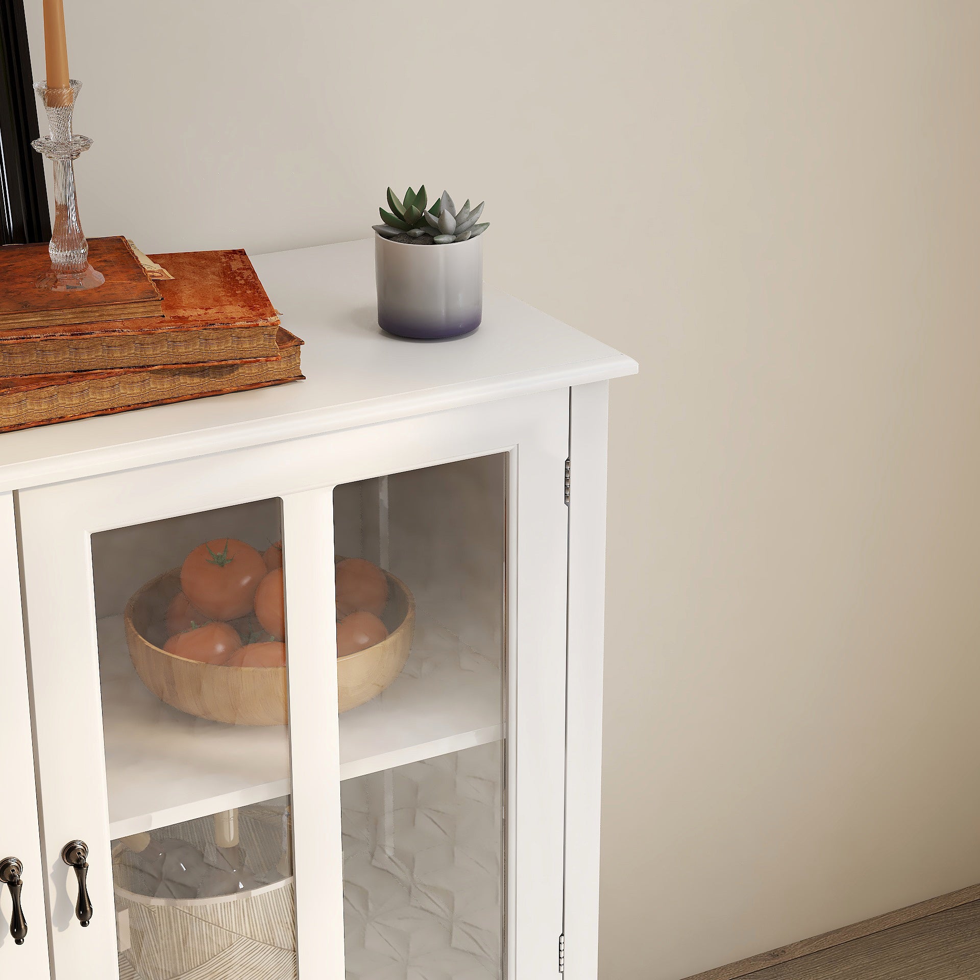 35" Tall Wood 2-door Accent Cabinet