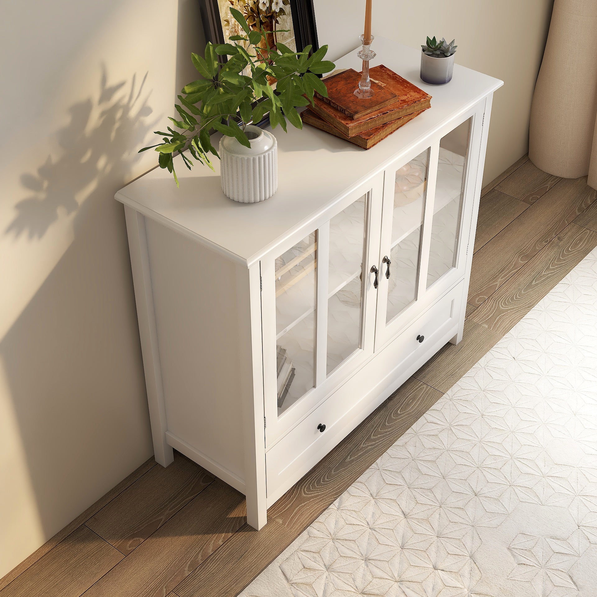 35" Tall Wood 2-door Accent Cabinet