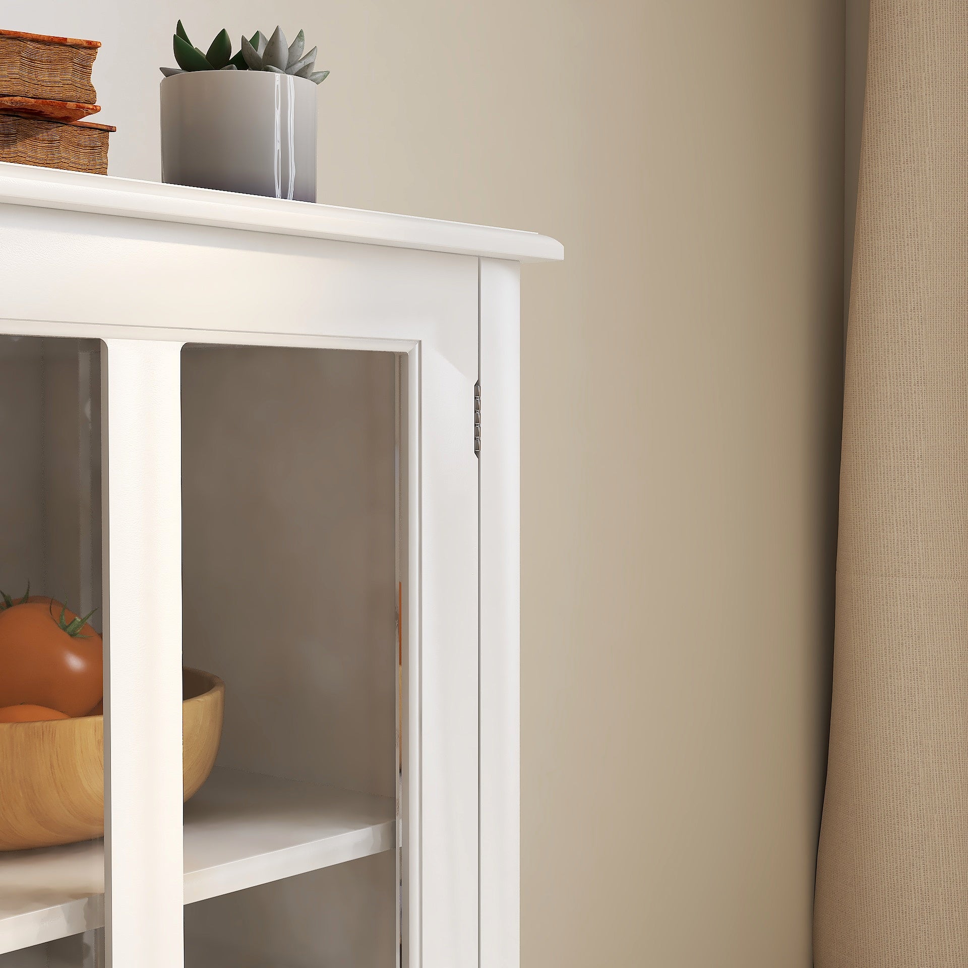 35" Tall Wood 2-door Accent Cabinet
