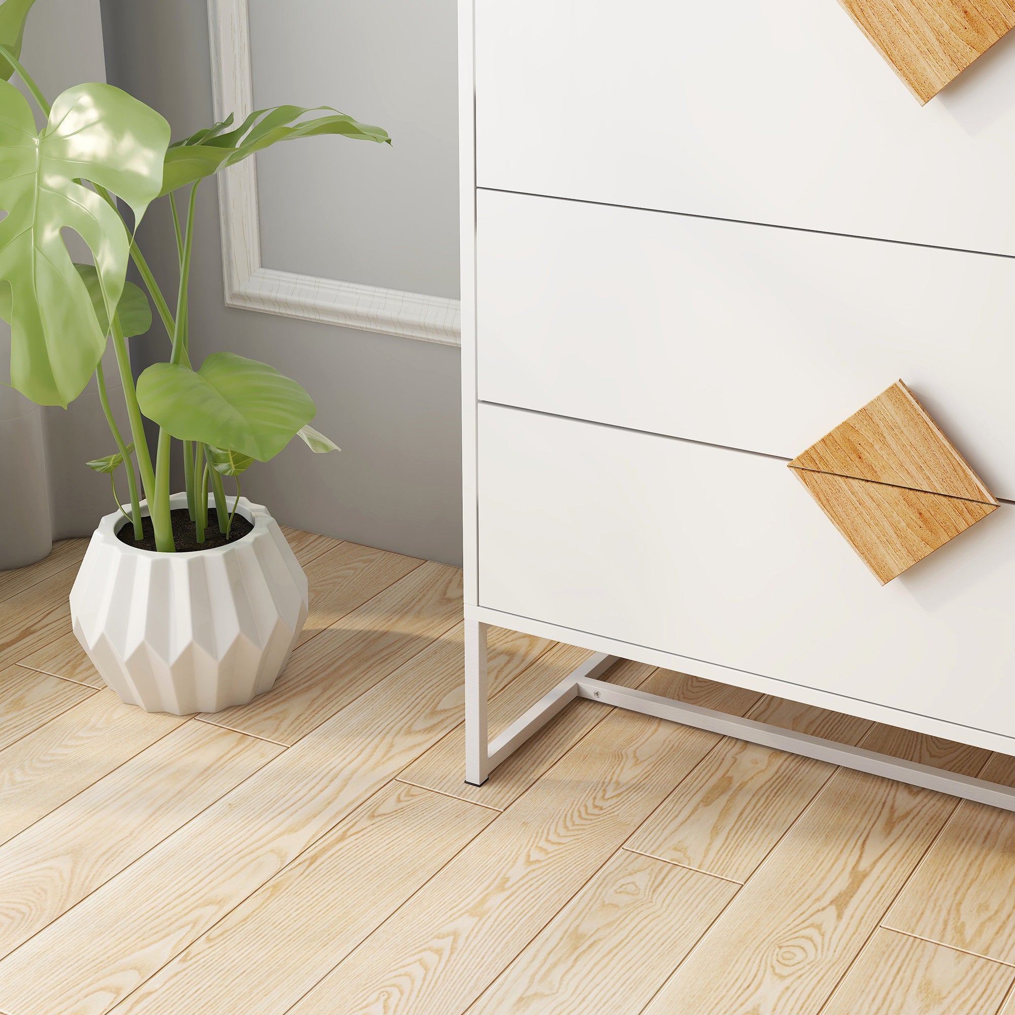 4 Drawers 31" W  Wood Chest in White