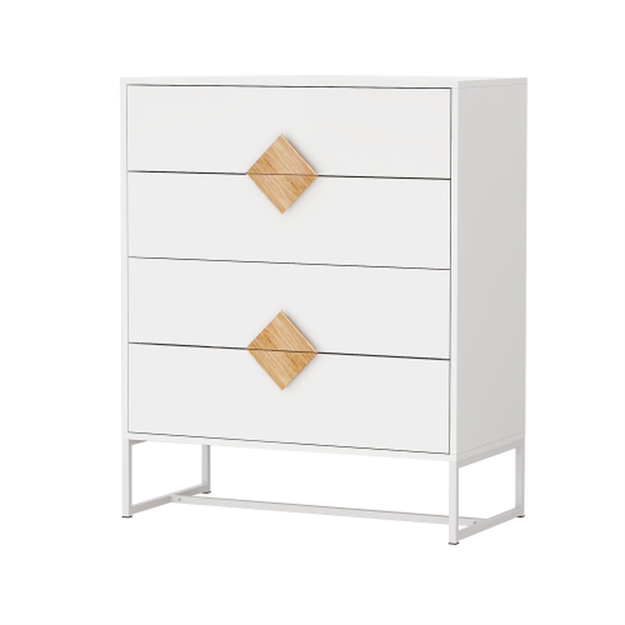 4 Drawers 31" W  Wood Chest in White