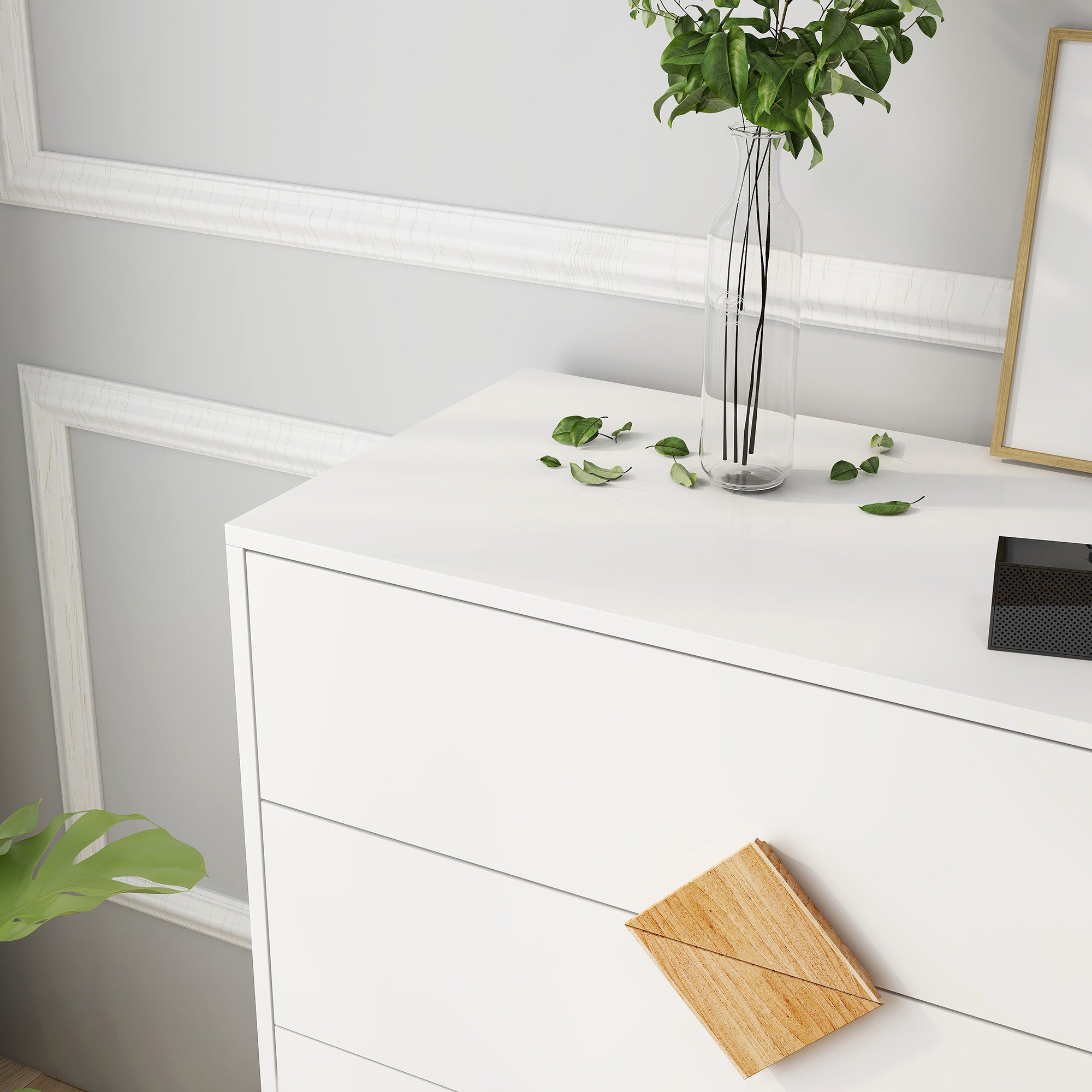 4 Drawers 31" W  Wood Chest in White