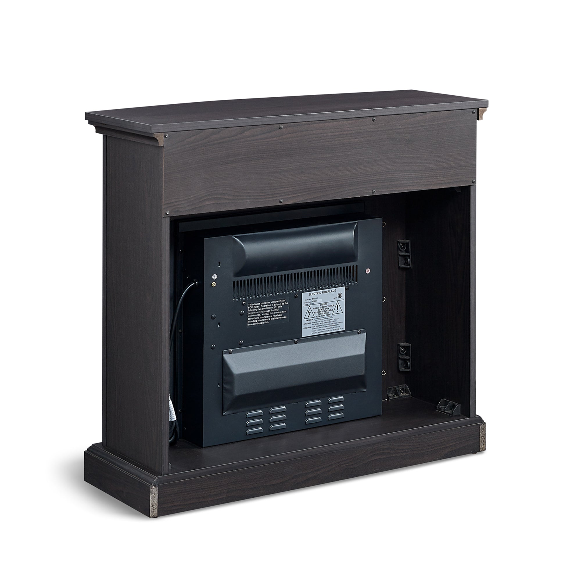 32-inch Freestanding Electric Fireplace with Open Storage