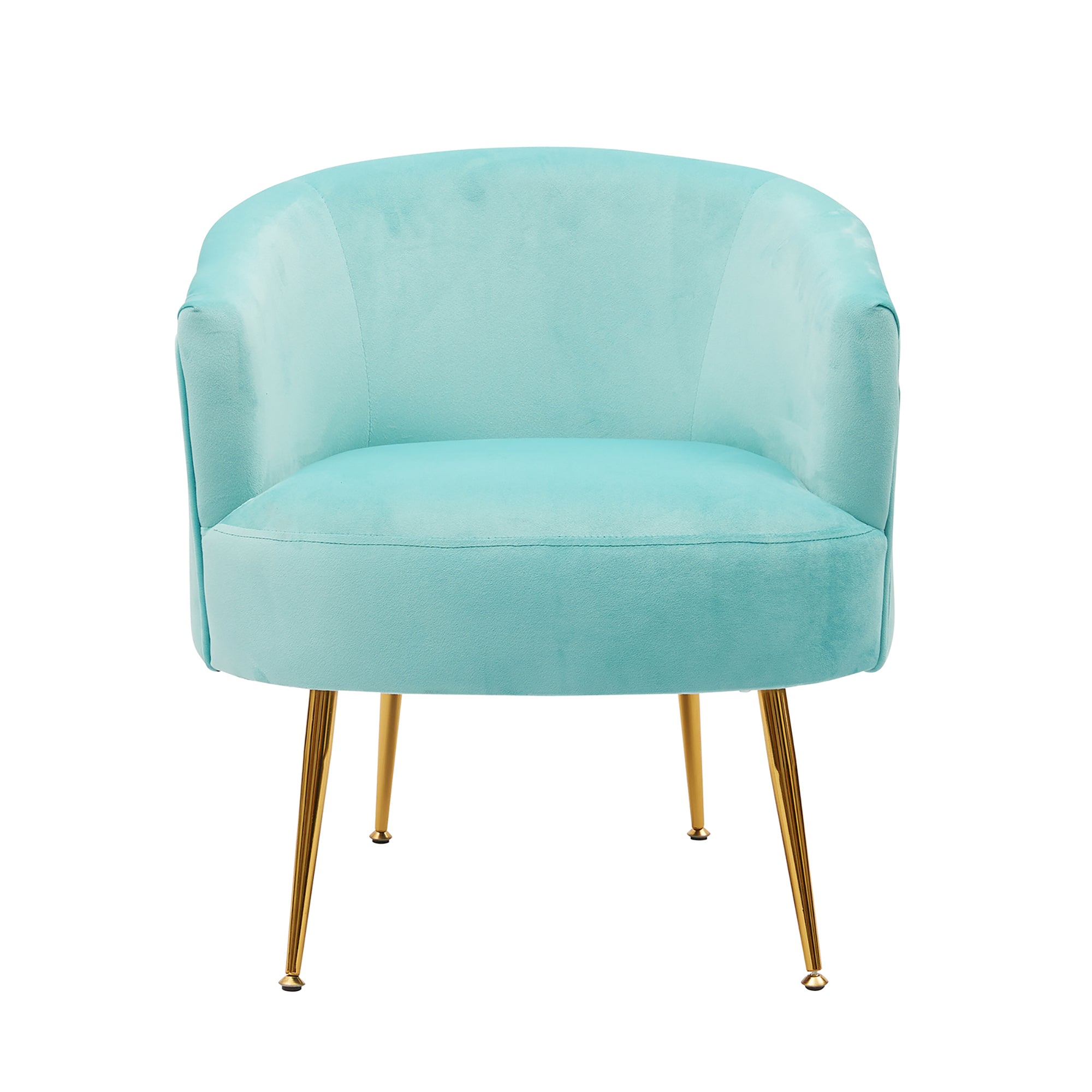 24" Wide Velvet Armchair with Gold Metal Legs