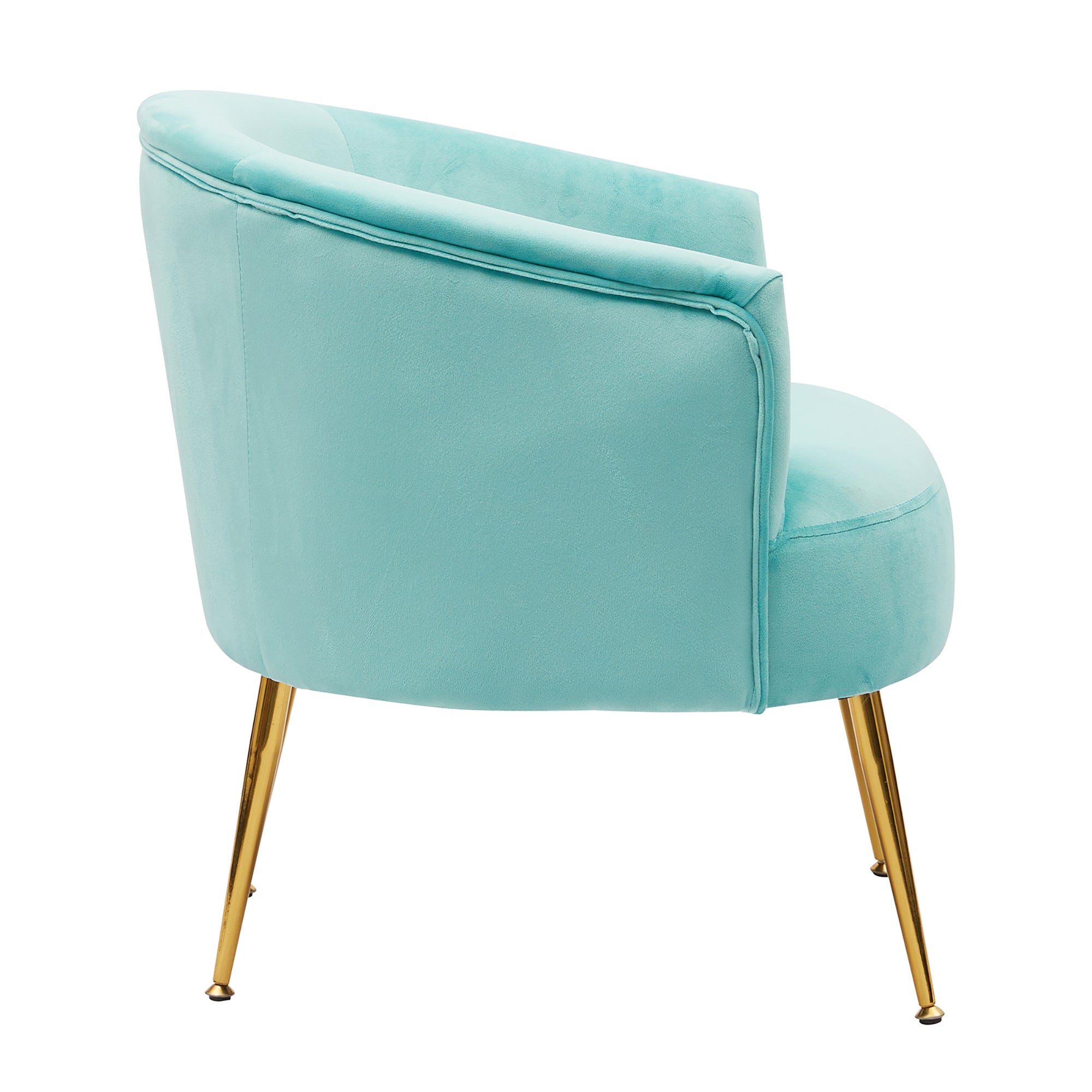 24" Wide Velvet Armchair with Gold Metal Legs