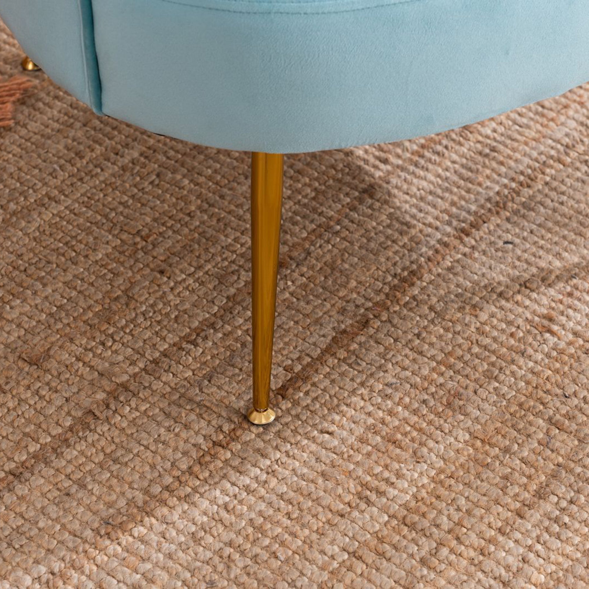 24" Wide Velvet Armchair with Gold Metal Legs