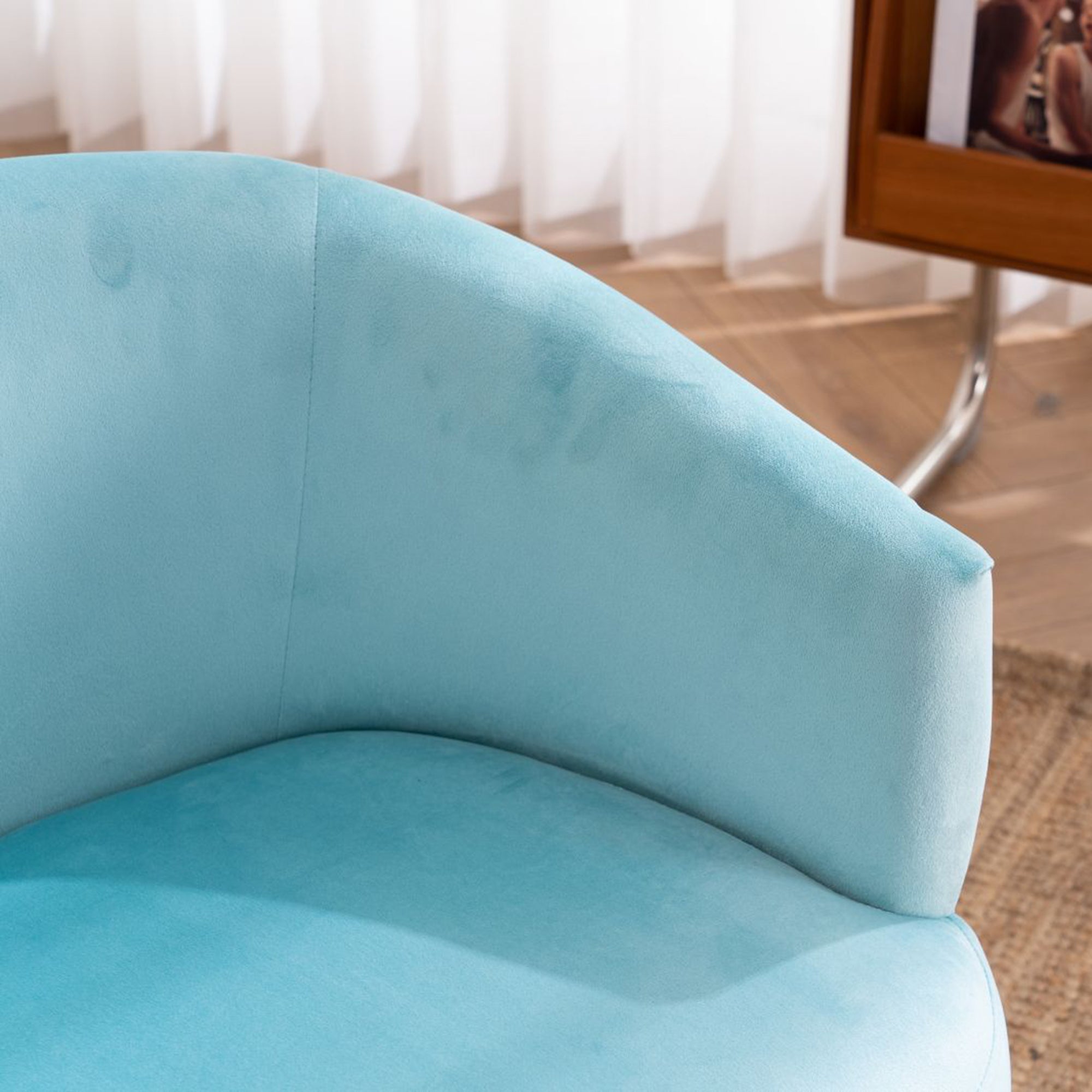 24" Wide Velvet Armchair with Gold Metal Legs