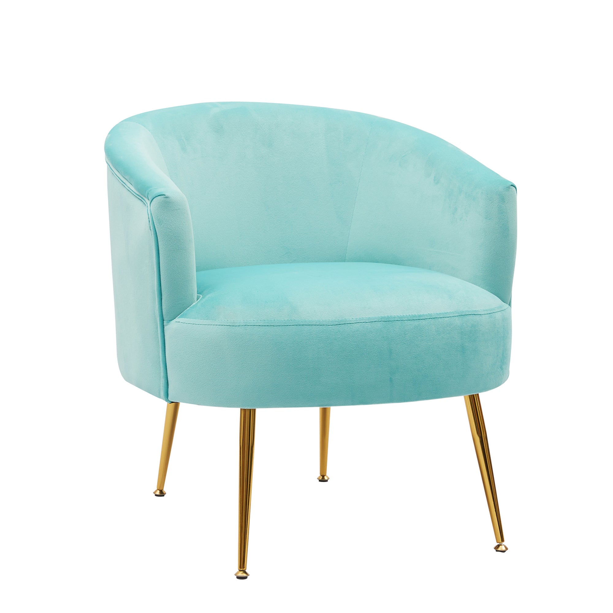 24" Wide Velvet Armchair with Gold Metal Legs