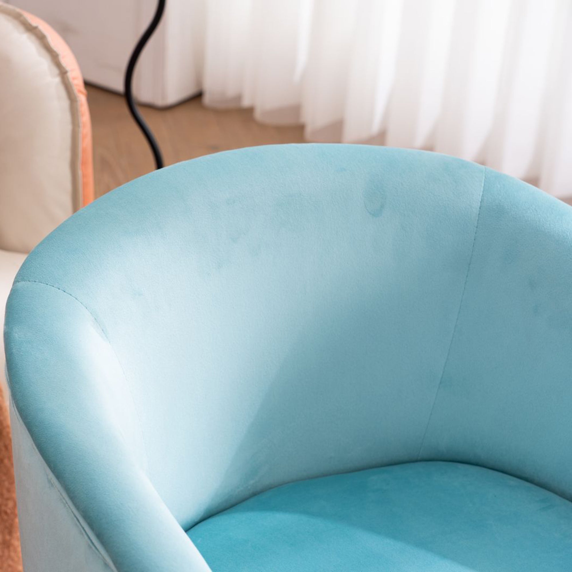 24" Wide Velvet Armchair with Gold Metal Legs