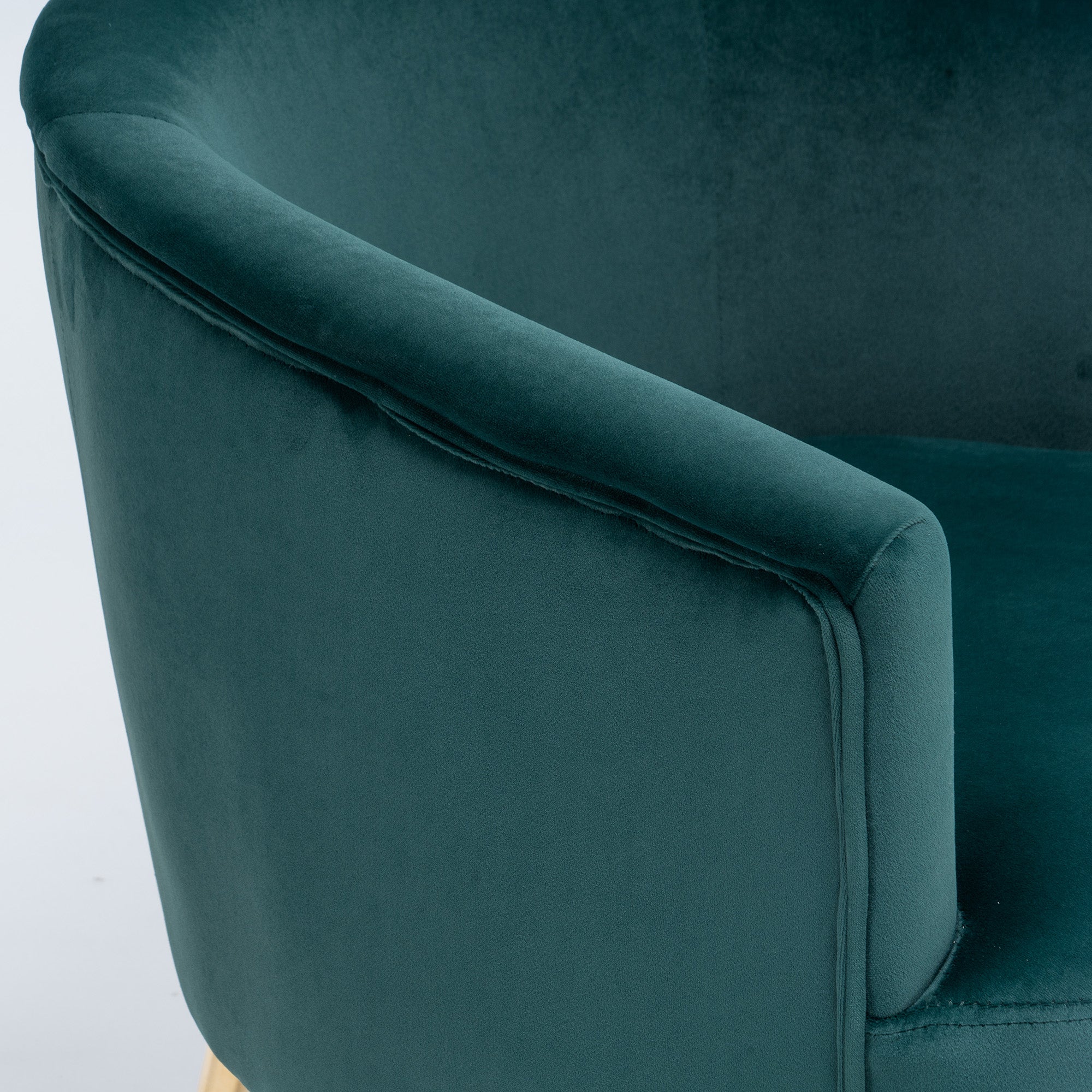 24" Wide Velvet Armchair with Gold Metal Legs
