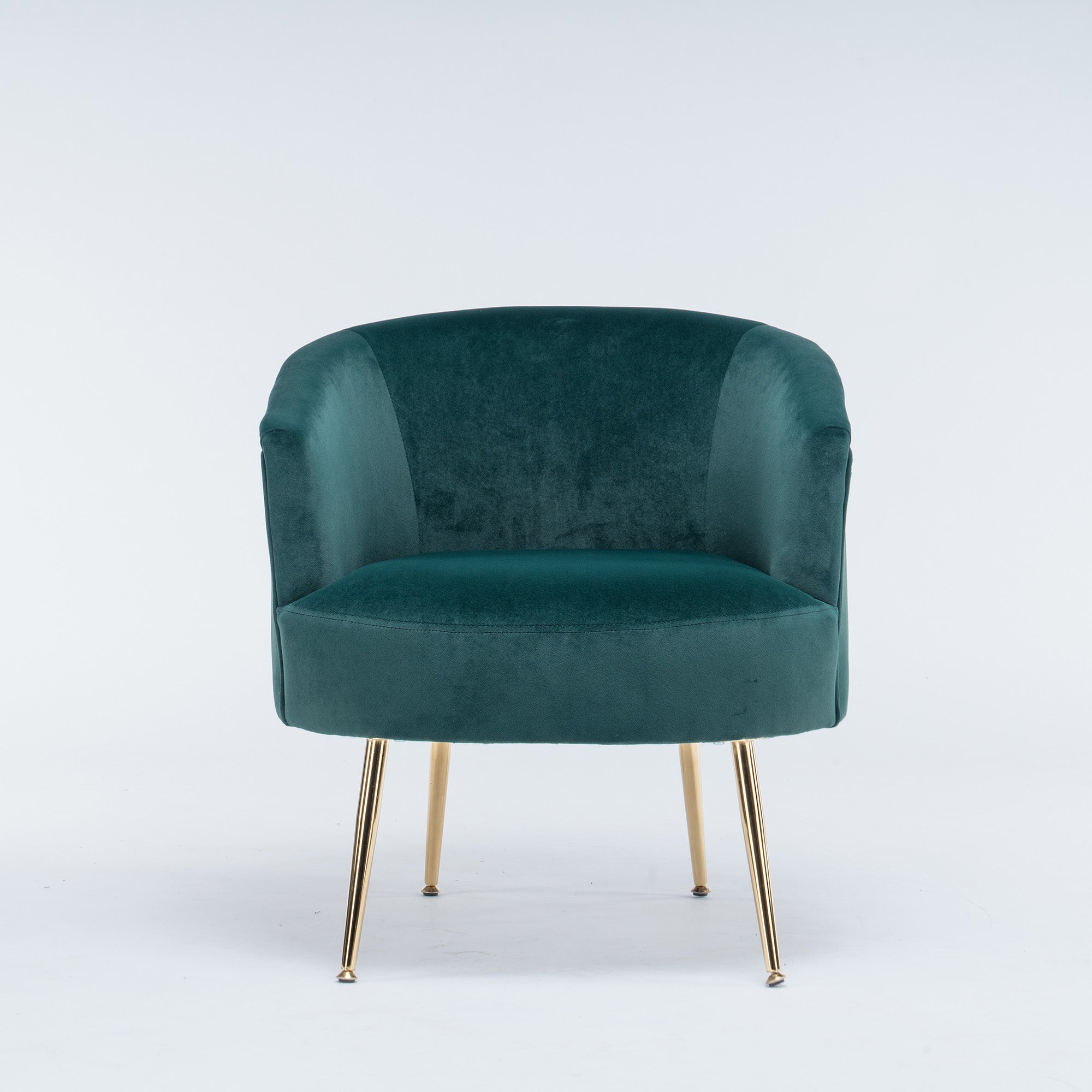 24" Wide Velvet Armchair with Gold Metal Legs