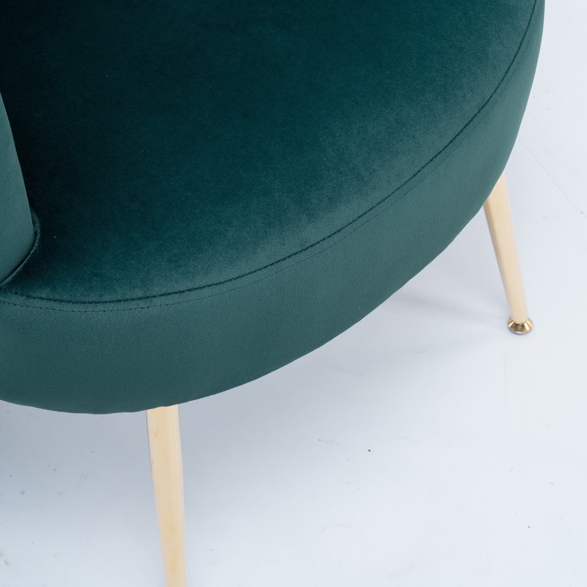 24" Wide Velvet Armchair with Gold Metal Legs