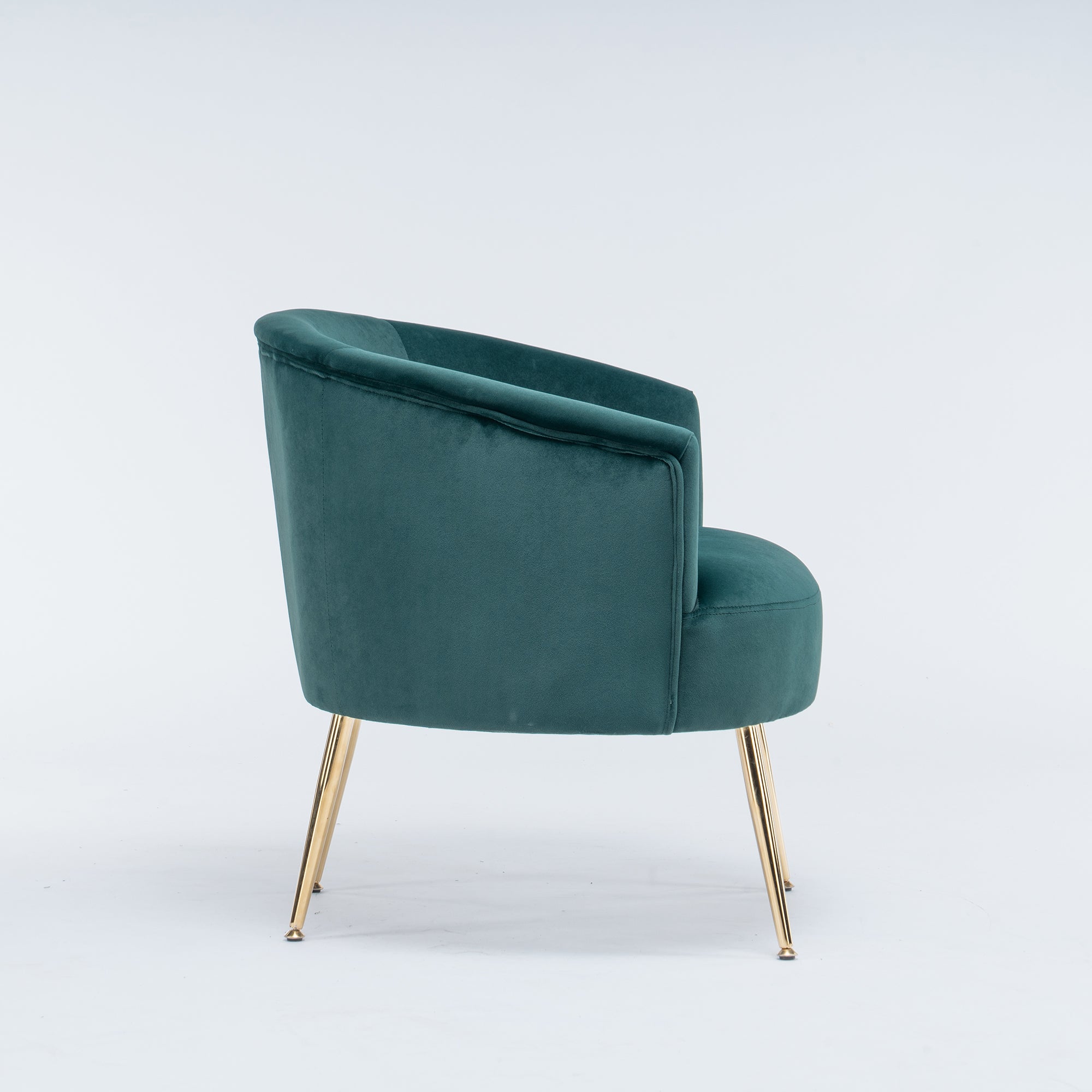 24" Wide Velvet Armchair with Gold Metal Legs
