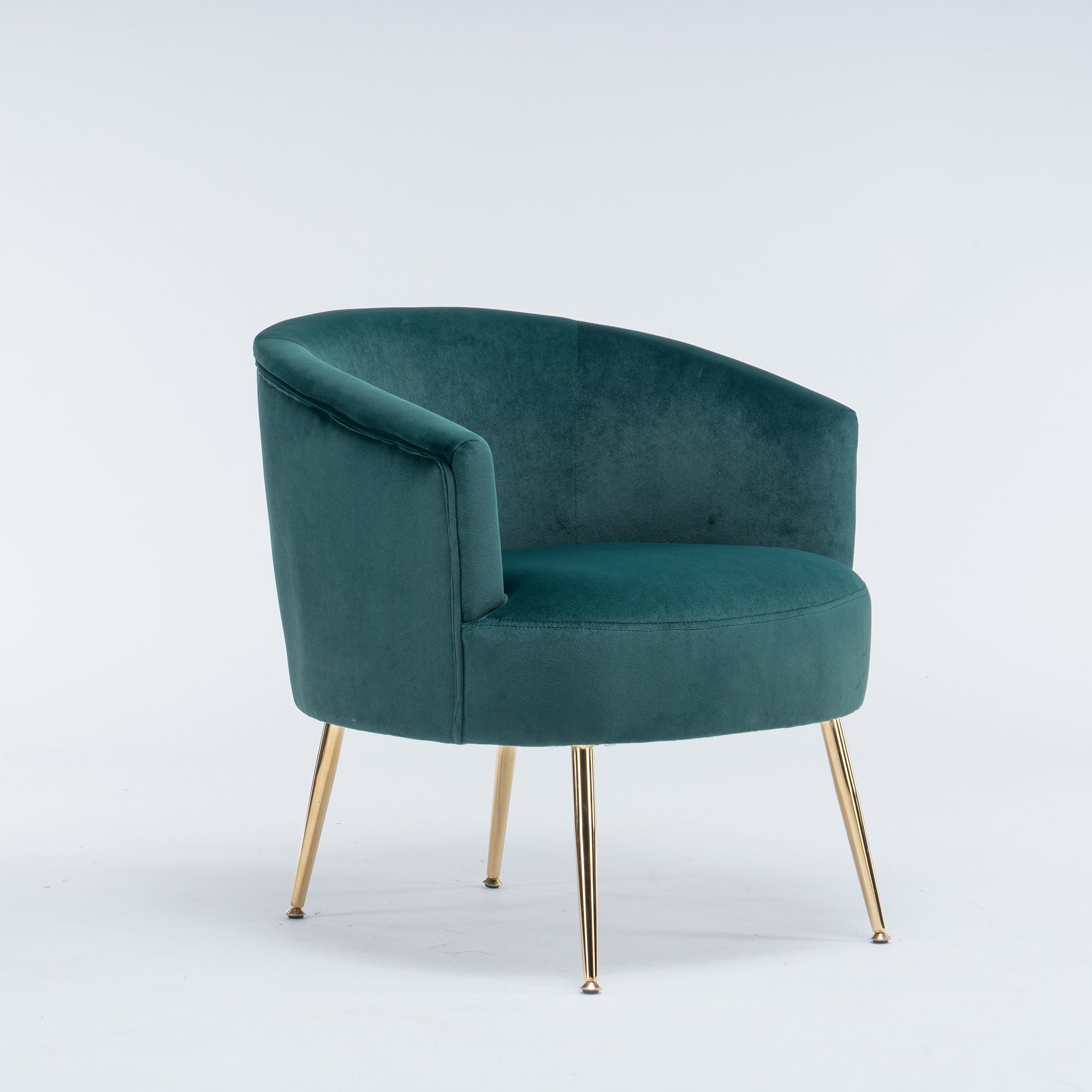 24" Wide Velvet Armchair with Gold Metal Legs