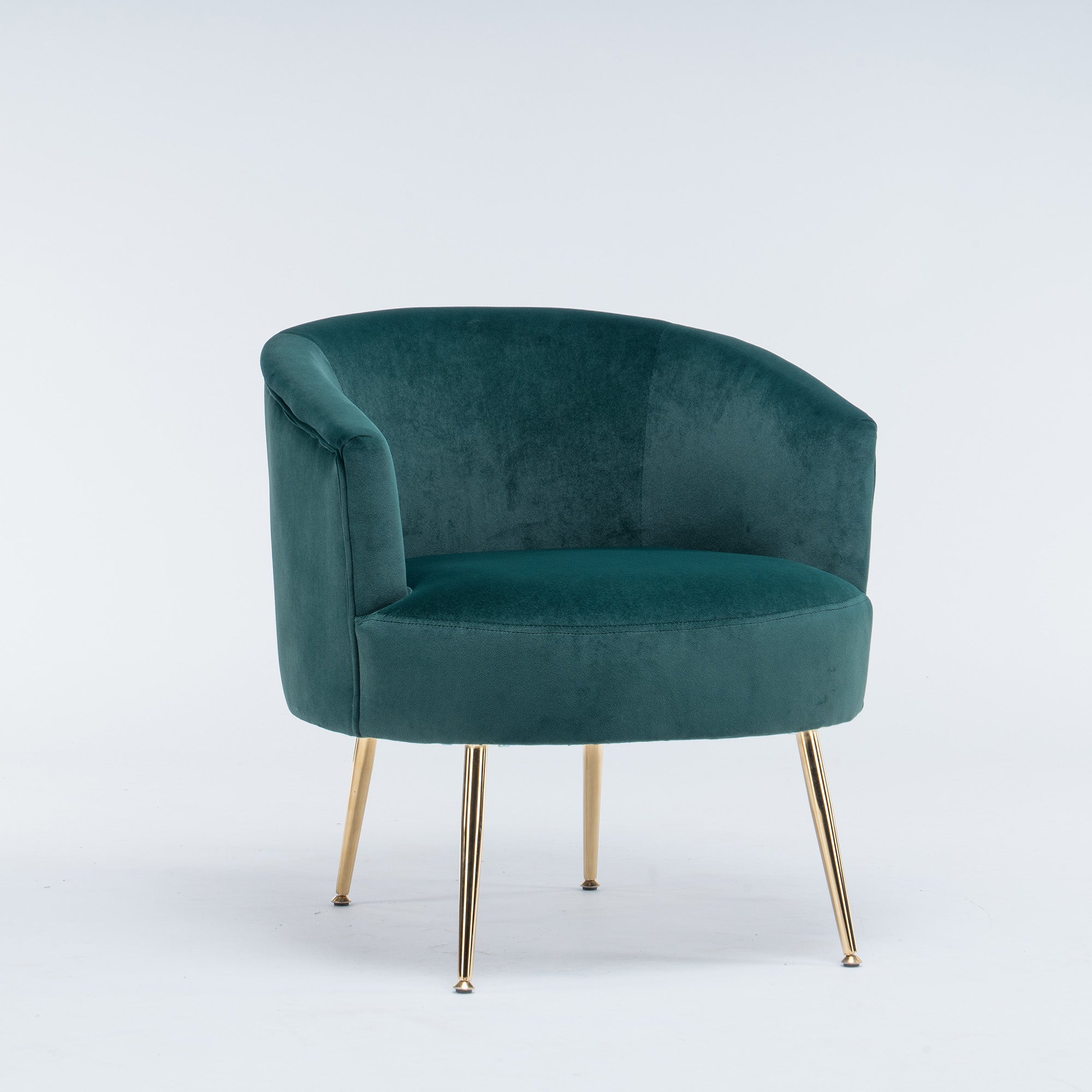 24" Wide Velvet Armchair with Gold Metal Legs