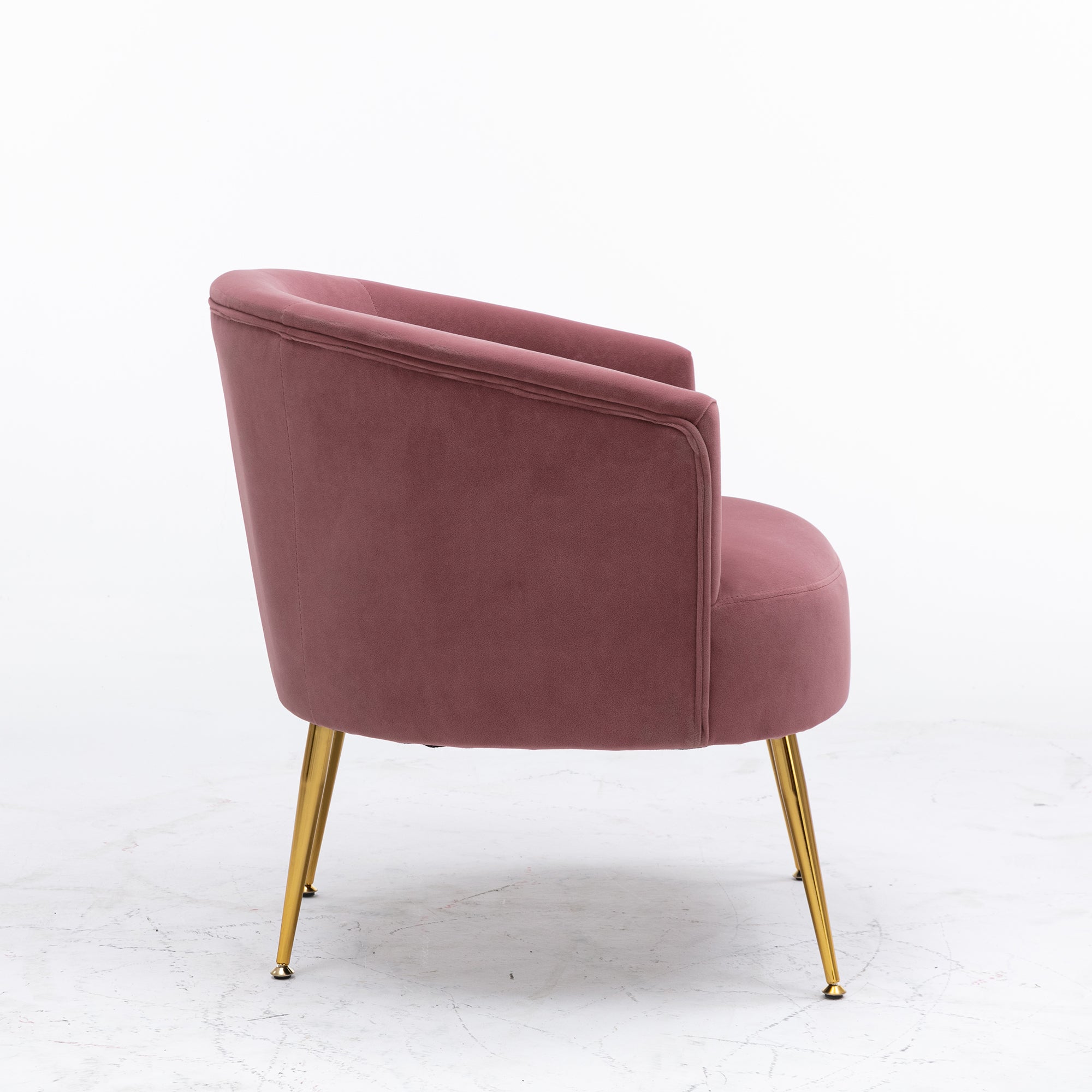 24" Wide Velvet Armchair with Gold Metal Legs