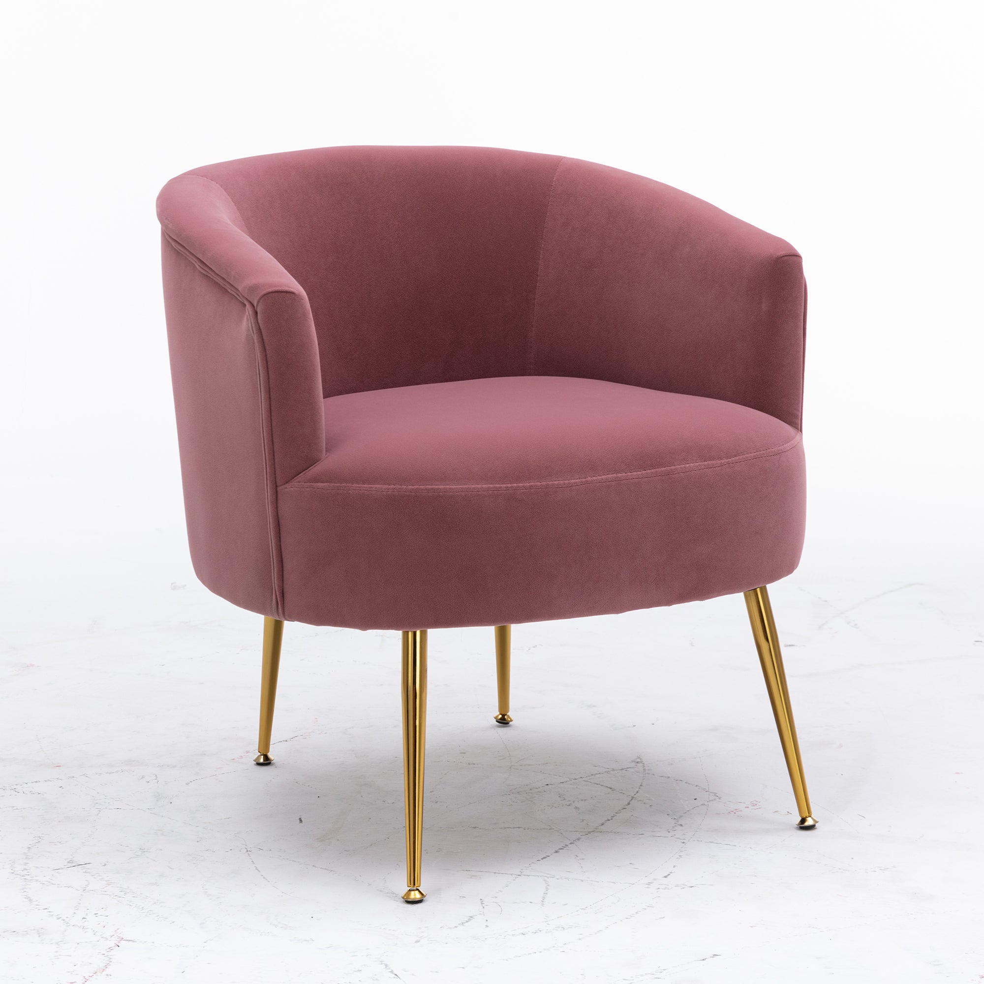 24" Wide Velvet Armchair with Gold Metal Legs