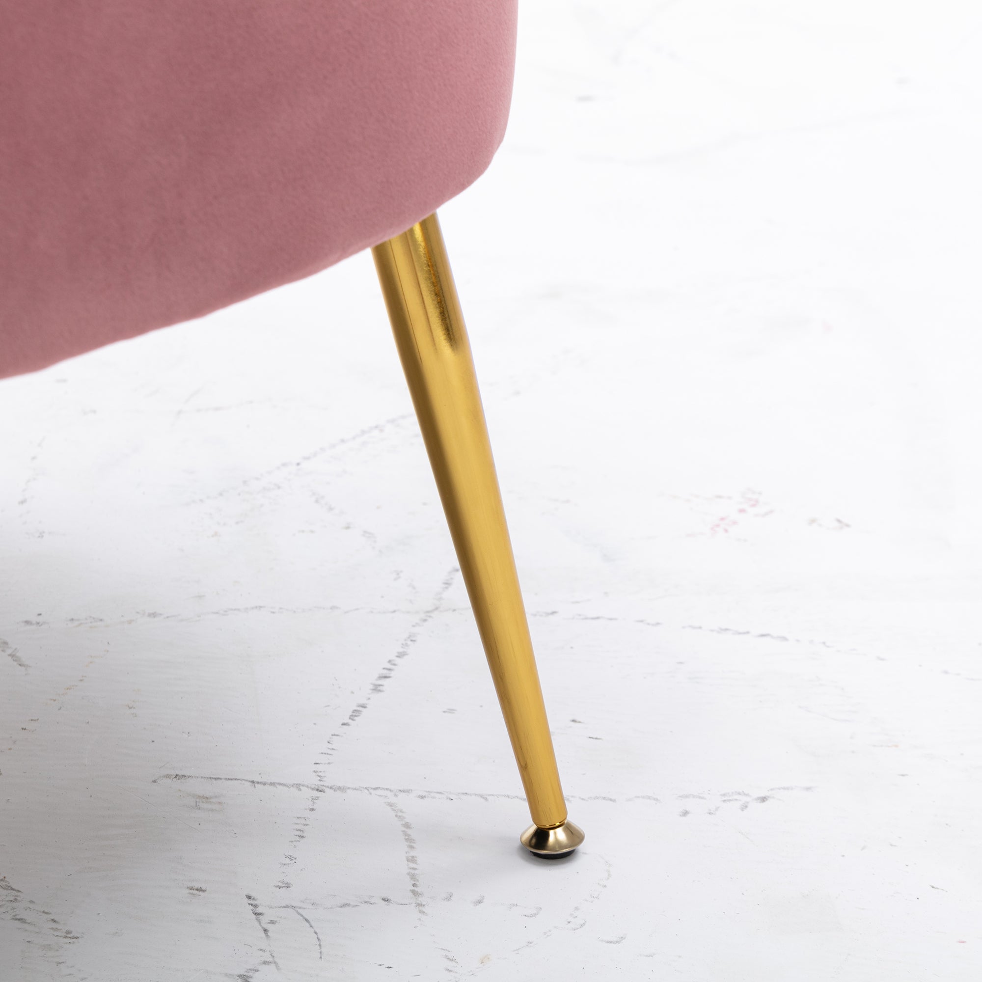 24" Wide Velvet Armchair with Gold Metal Legs