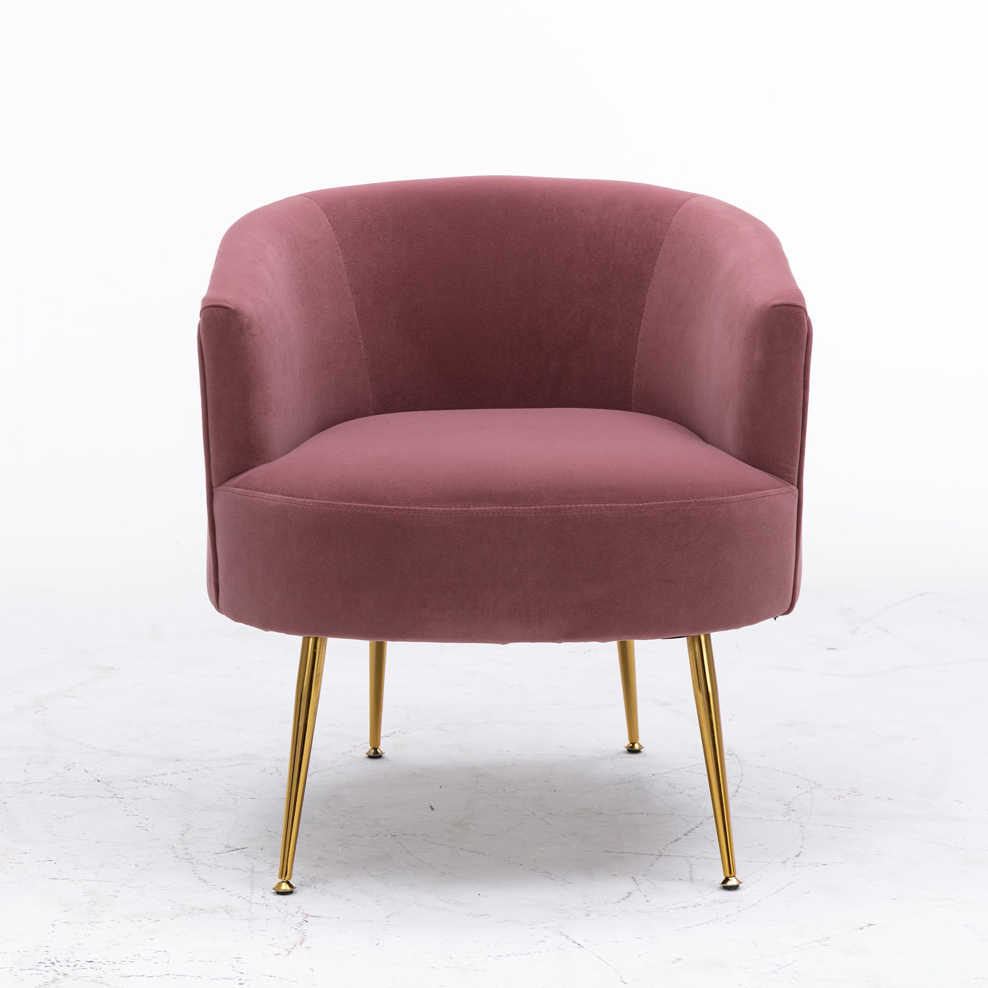 24" Wide Velvet Armchair with Gold Metal Legs