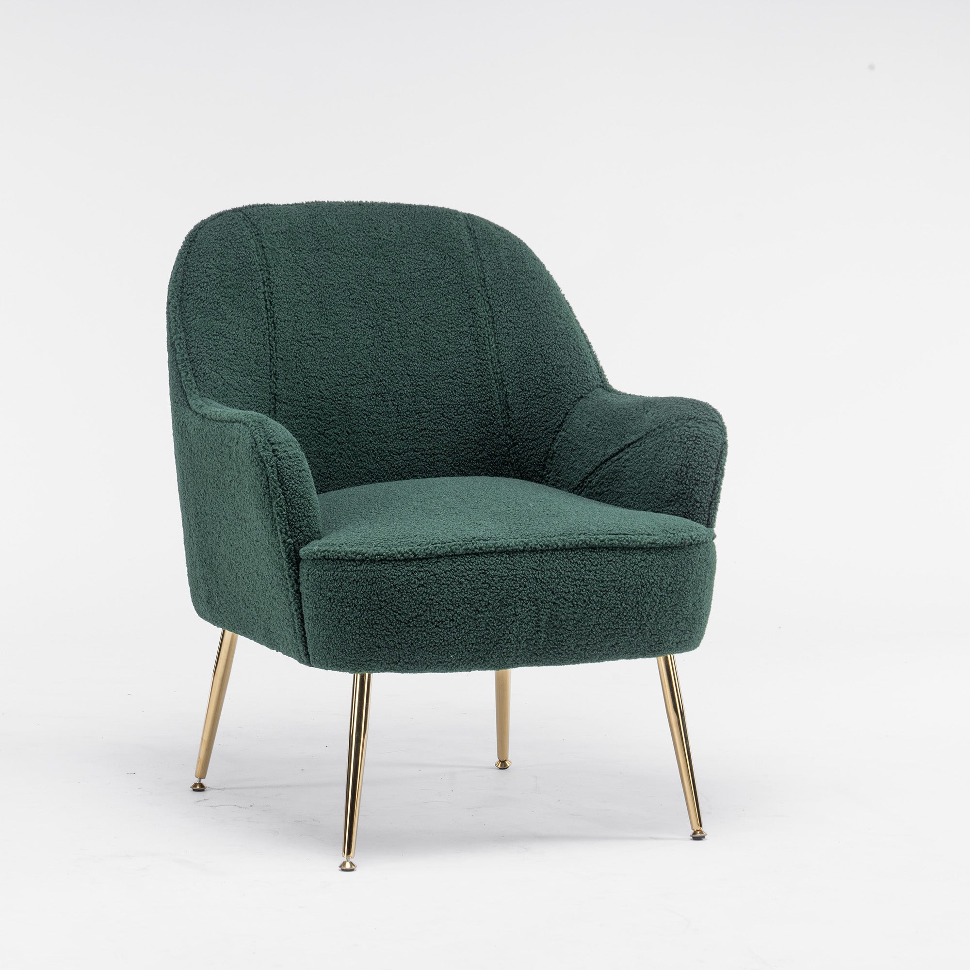 26" Wide Faux Fur Armchair With Gold Legs And Adjustable Legs
