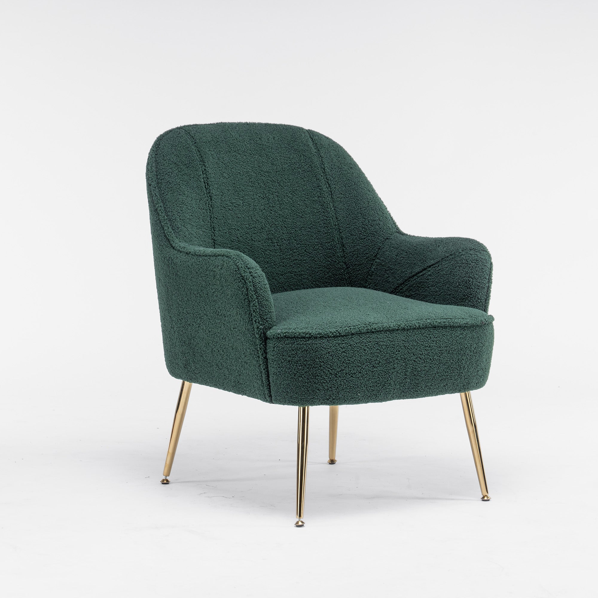 26" Wide Faux Fur Armchair With Gold Legs And Adjustable Legs
