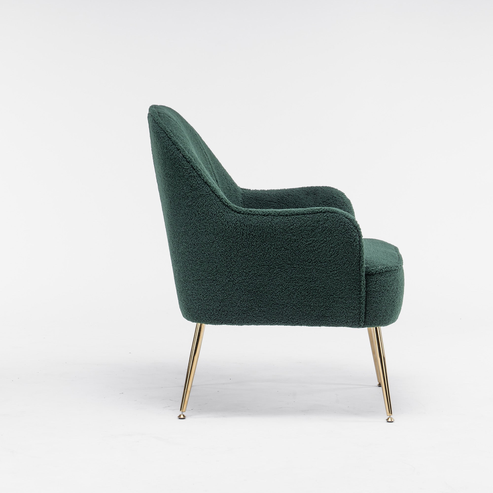 26" Wide Faux Fur Armchair With Gold Legs And Adjustable Legs