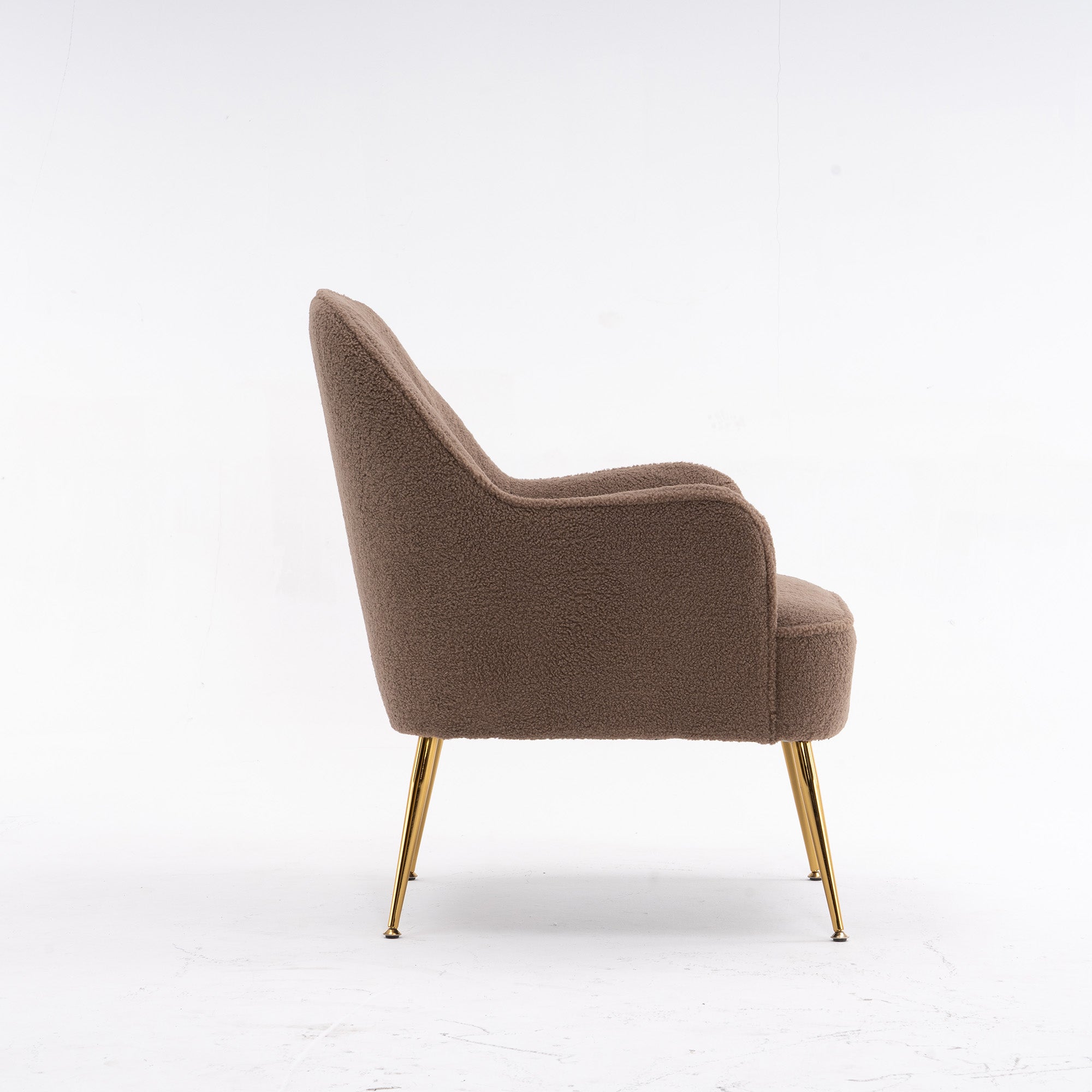 26" Wide Faux Fur Armchair With Gold Legs And Adjustable Legs