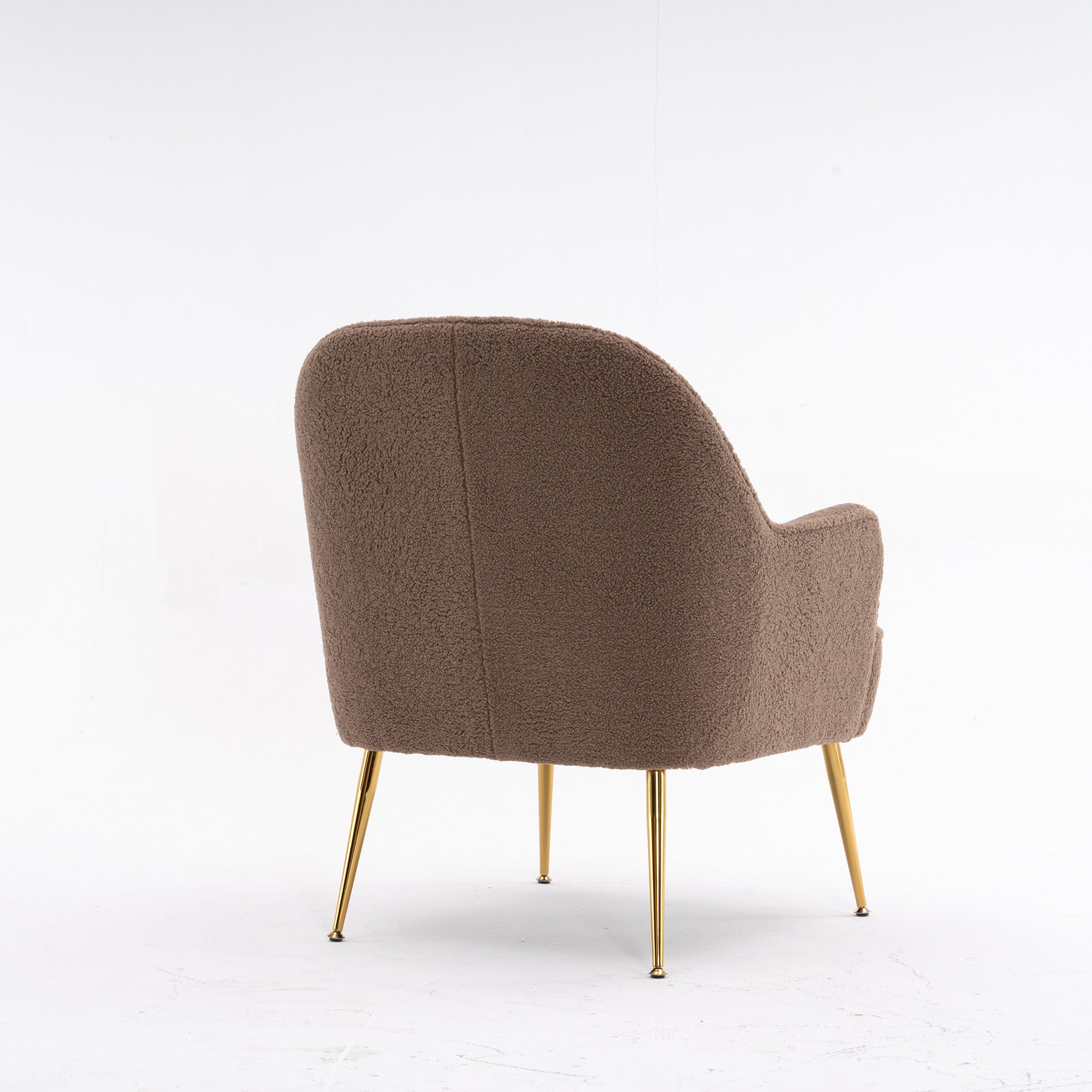 26" Wide Faux Fur Armchair With Gold Legs And Adjustable Legs