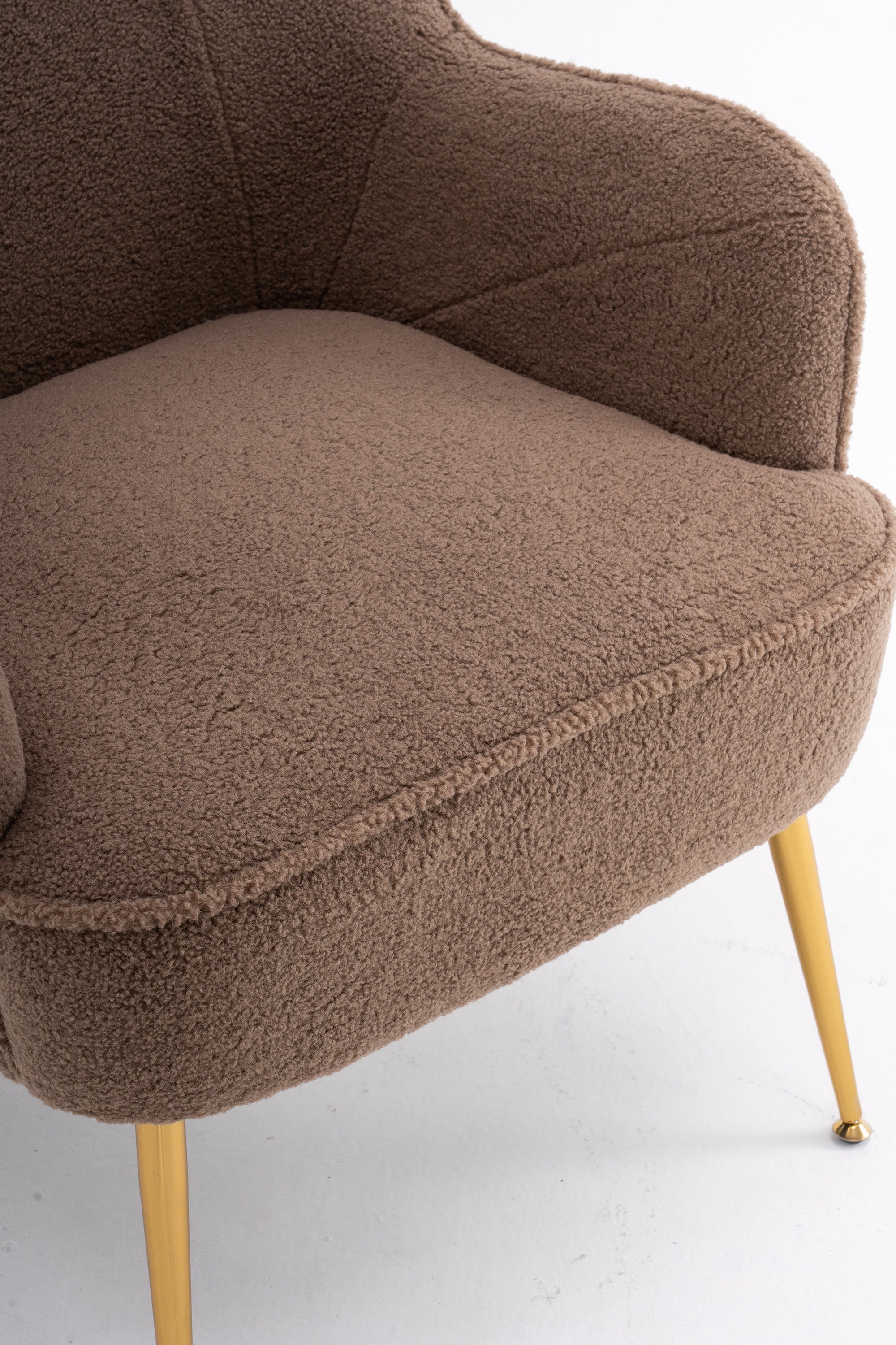 26" Wide Faux Fur Armchair With Gold Legs And Adjustable Legs