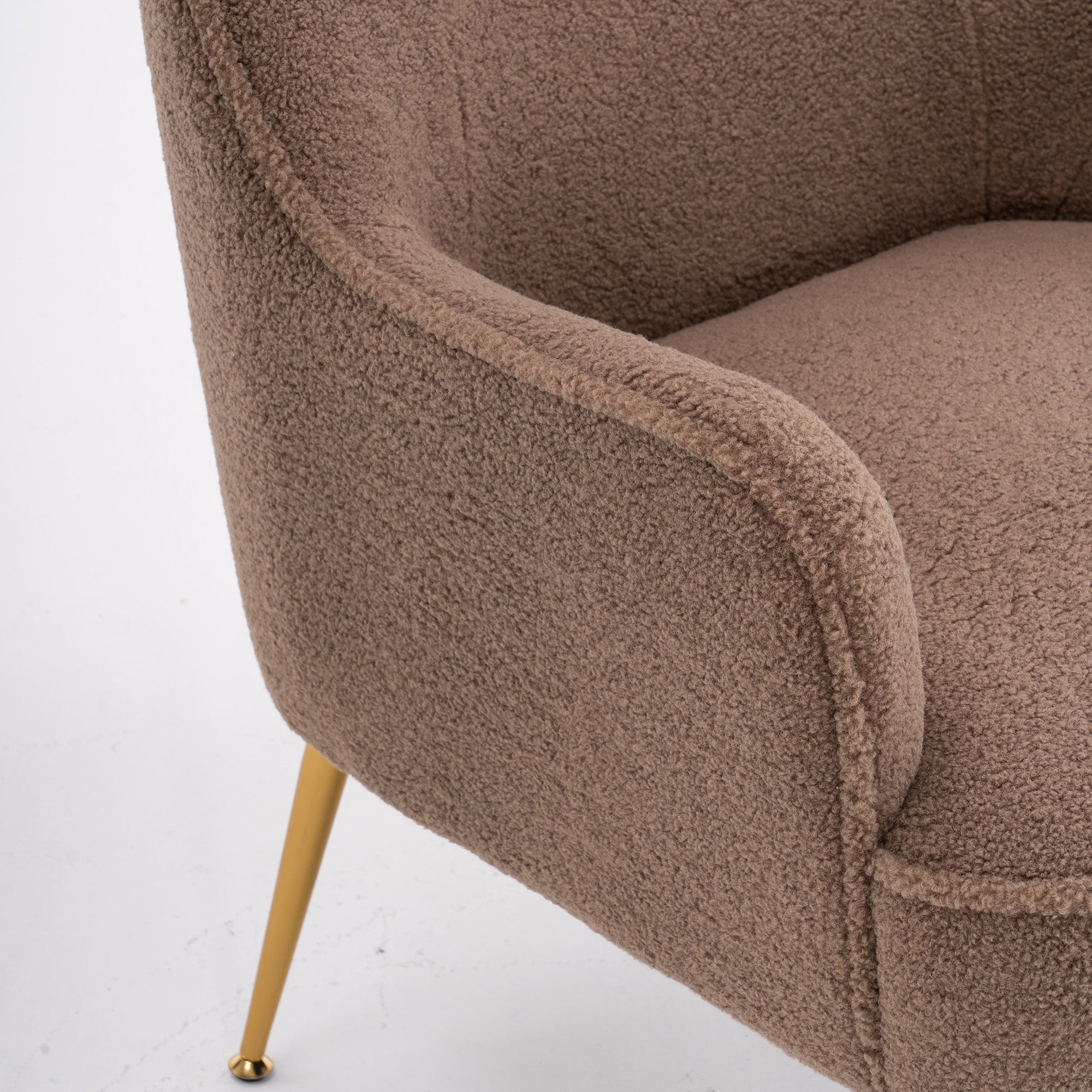 26" Wide Faux Fur Armchair With Gold Legs And Adjustable Legs