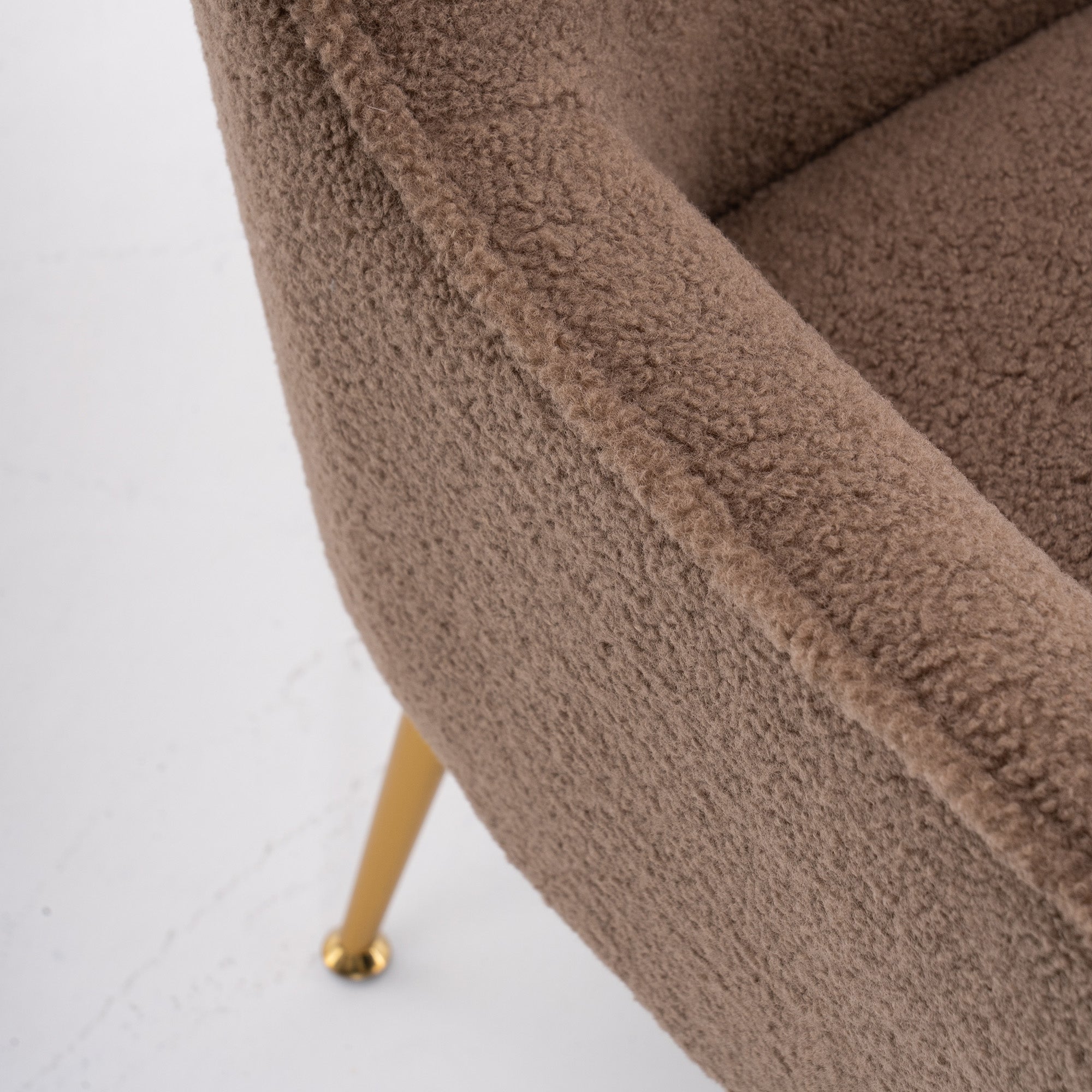 26" Wide Faux Fur Armchair With Gold Legs And Adjustable Legs