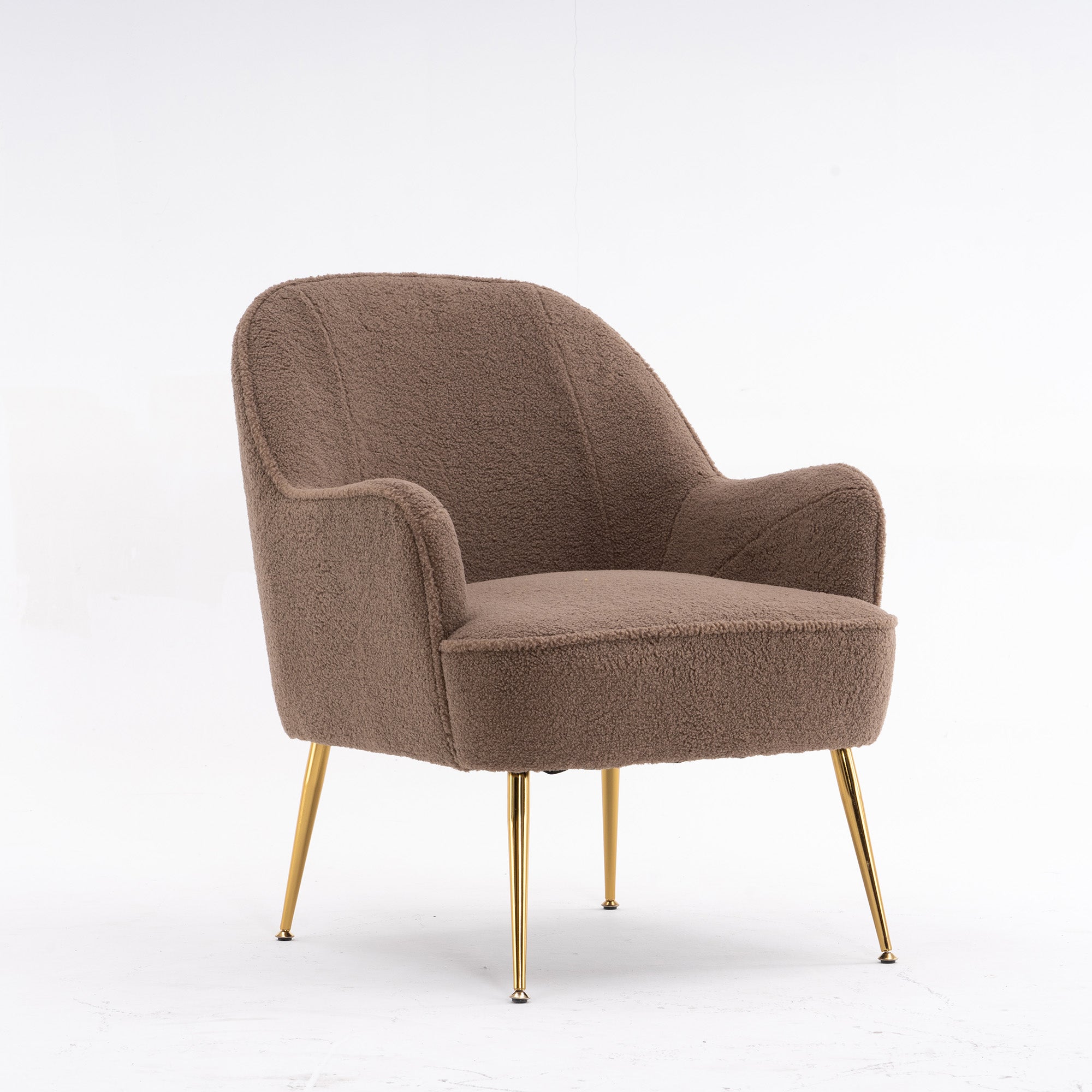 26" Wide Faux Fur Armchair With Gold Legs And Adjustable Legs