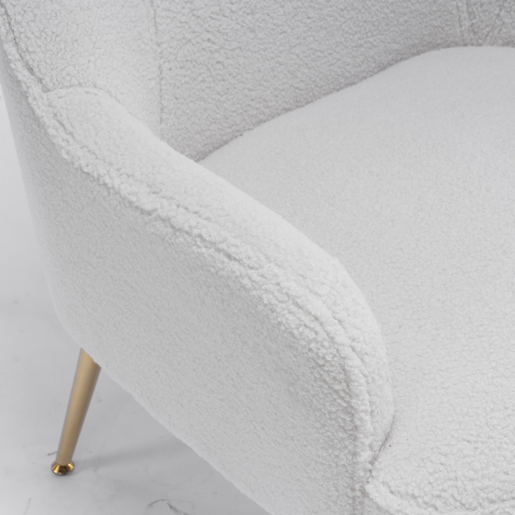 26" Wide Faux Fur Armchair With Gold Legs And Adjustable Legs