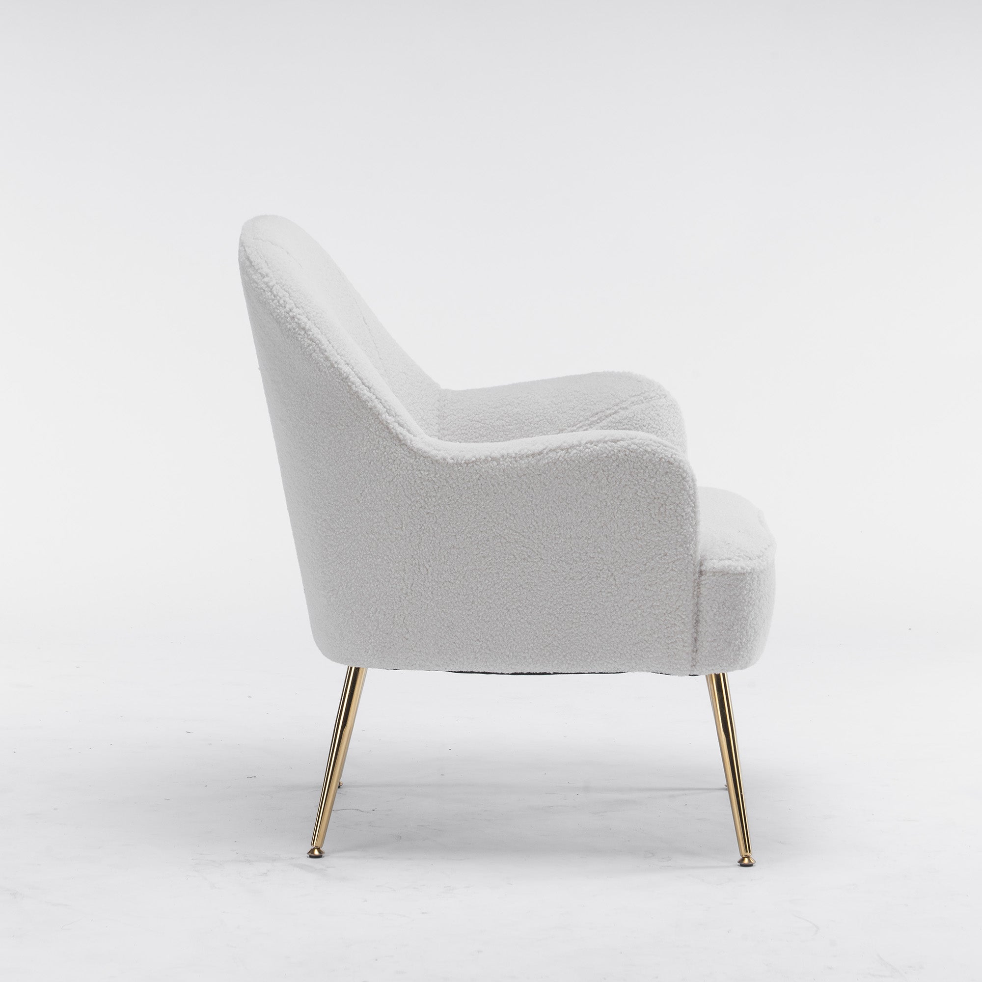26" Wide Faux Fur Armchair With Gold Legs And Adjustable Legs