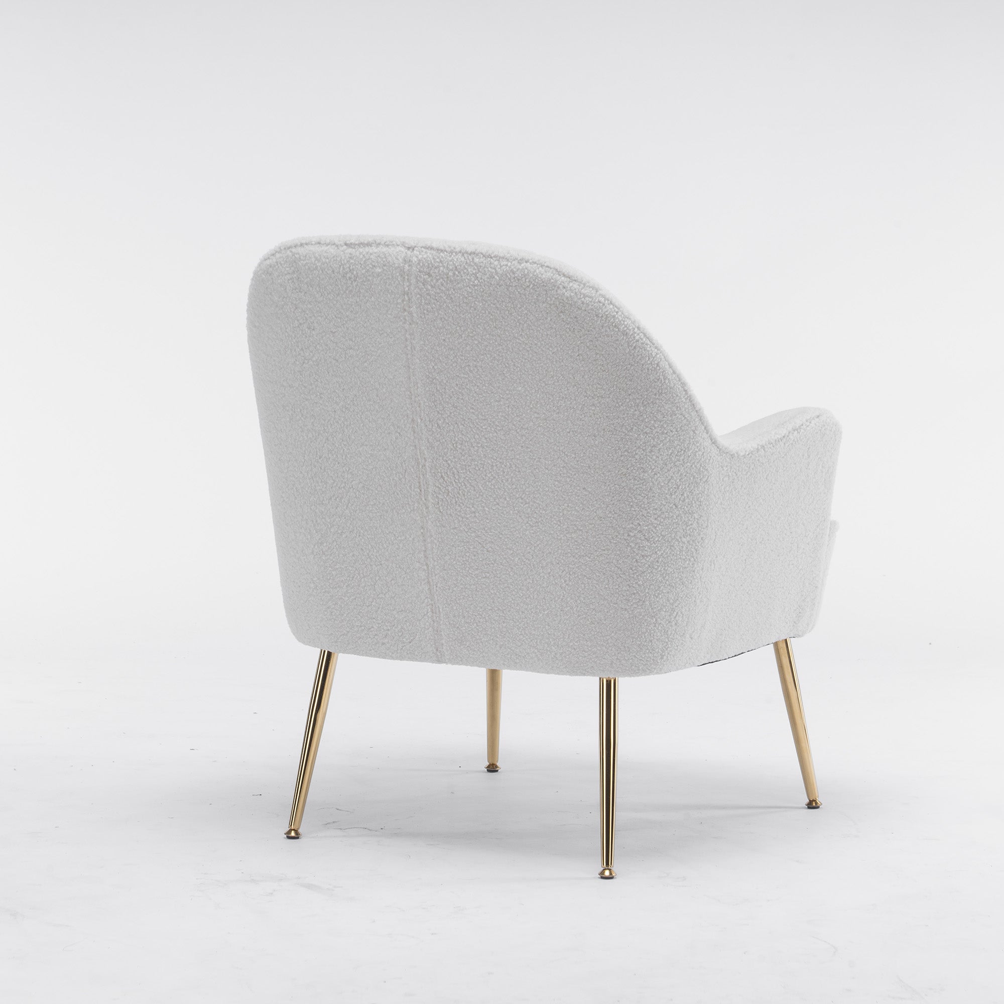 26" Wide Faux Fur Armchair With Gold Legs And Adjustable Legs
