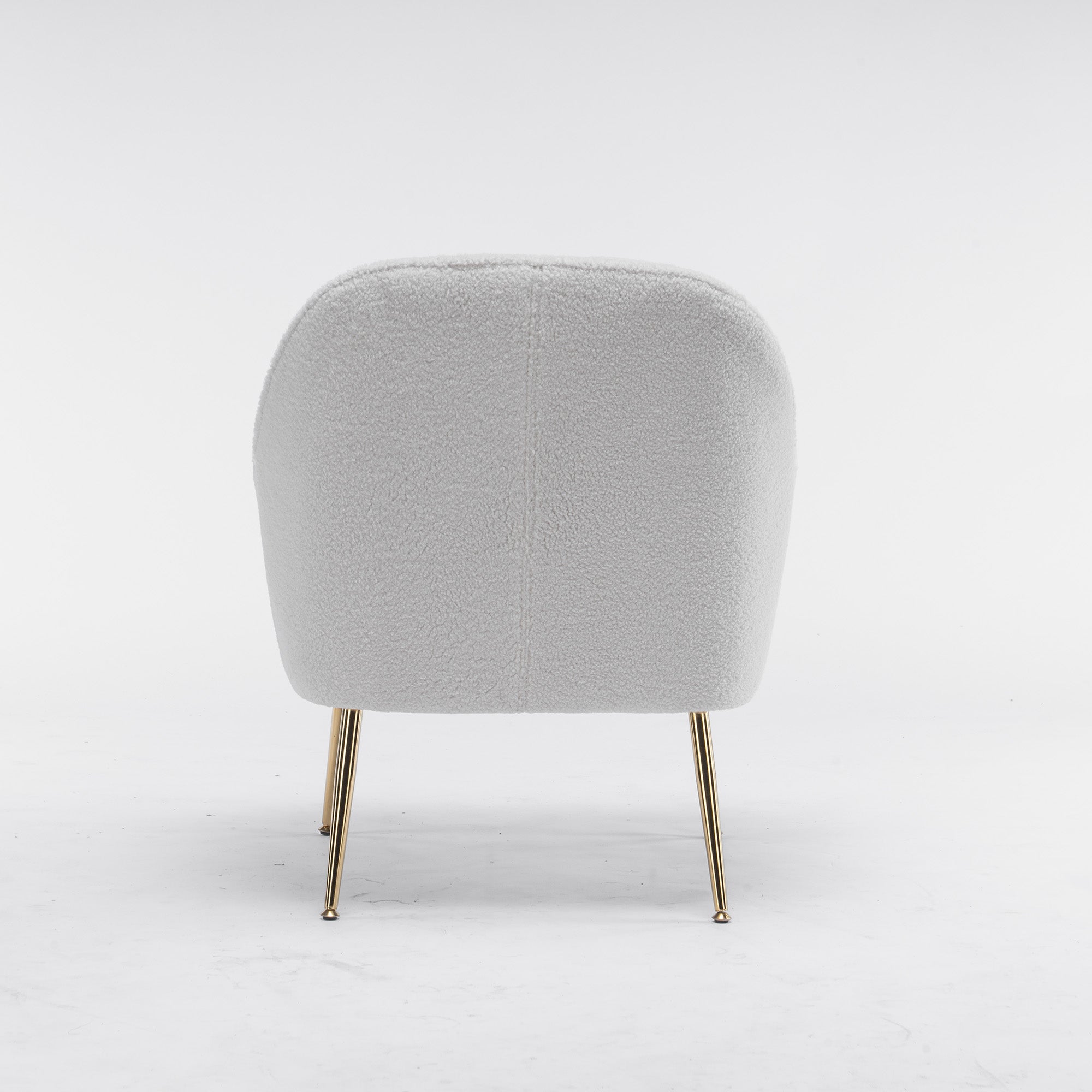 26" Wide Faux Fur Armchair With Gold Legs And Adjustable Legs