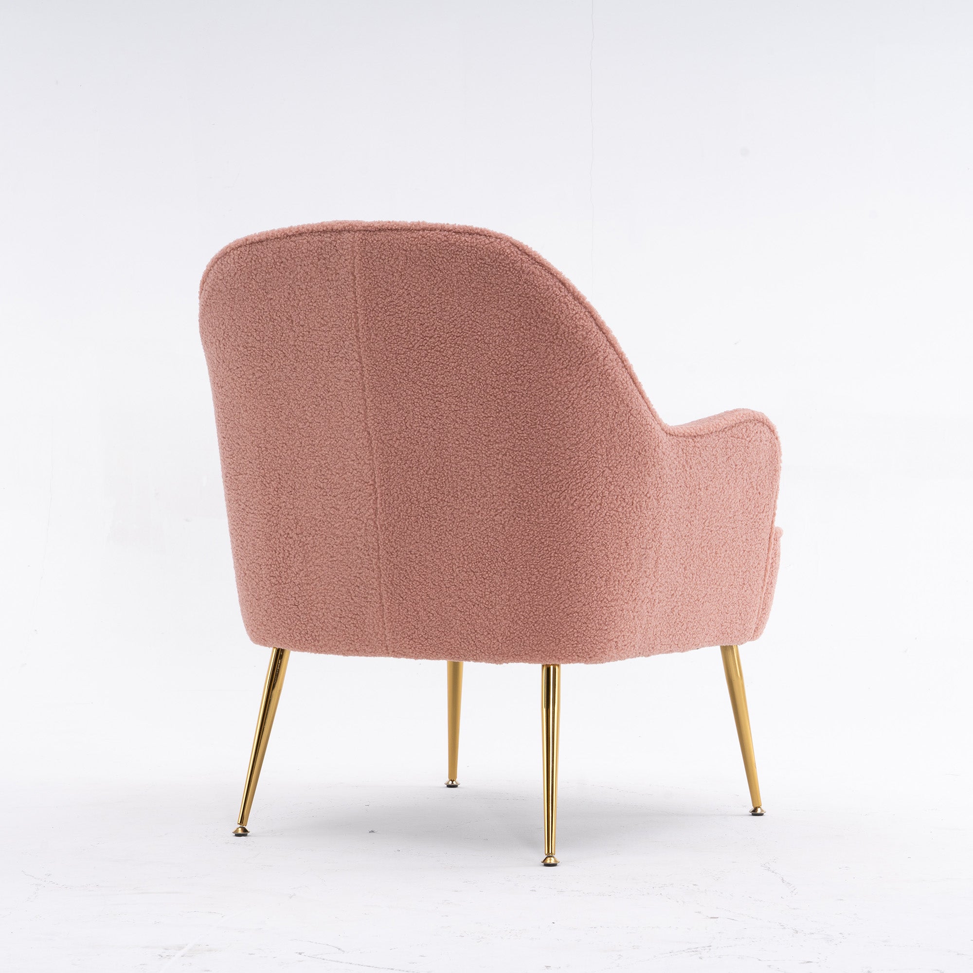 26" Wide Faux Fur Armchair With Gold Legs And Adjustable Legs