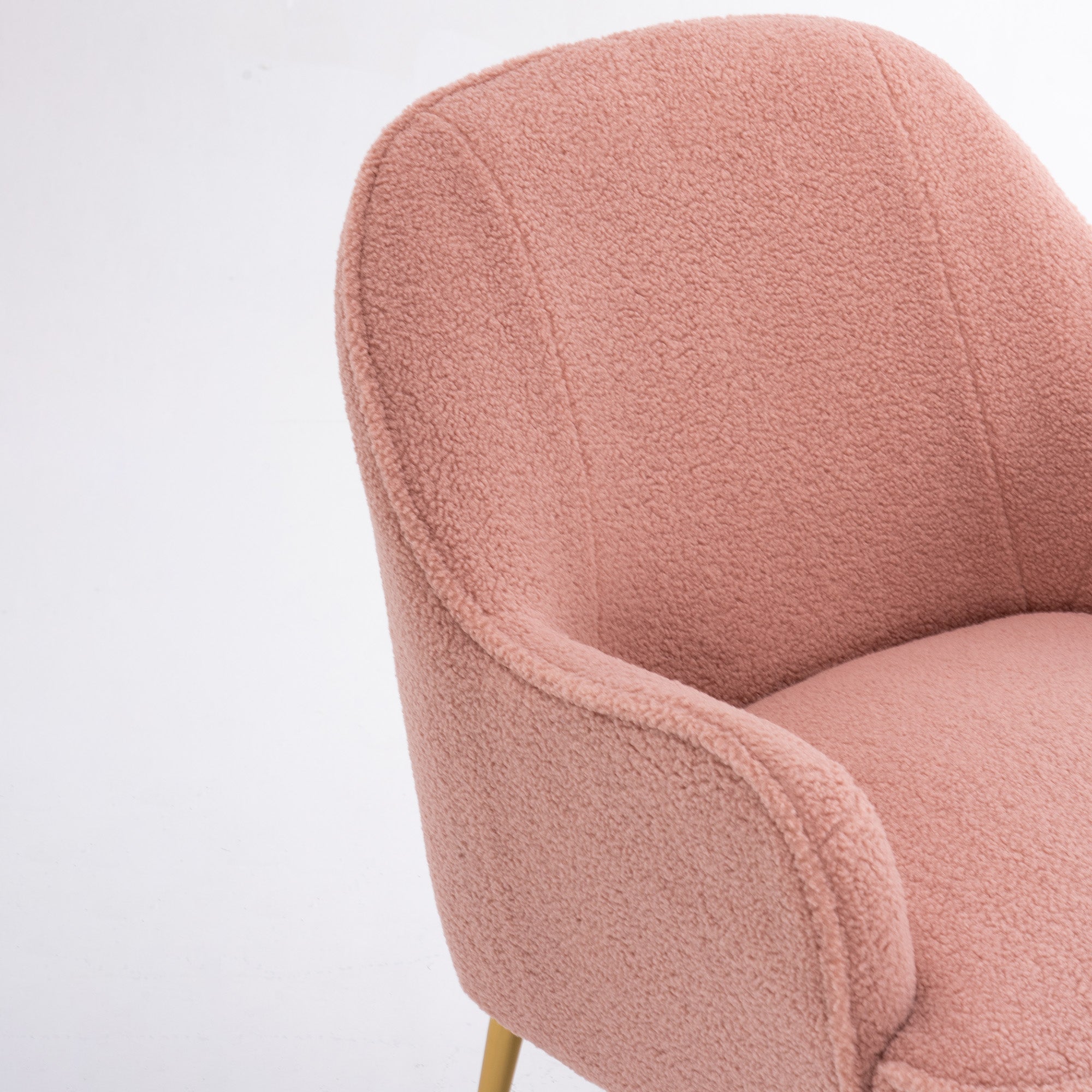 26" Wide Faux Fur Armchair With Gold Legs And Adjustable Legs