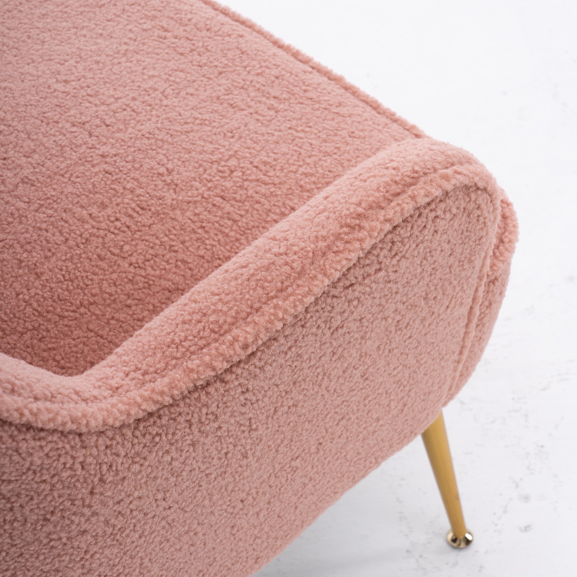 26" Wide Faux Fur Armchair With Gold Legs And Adjustable Legs