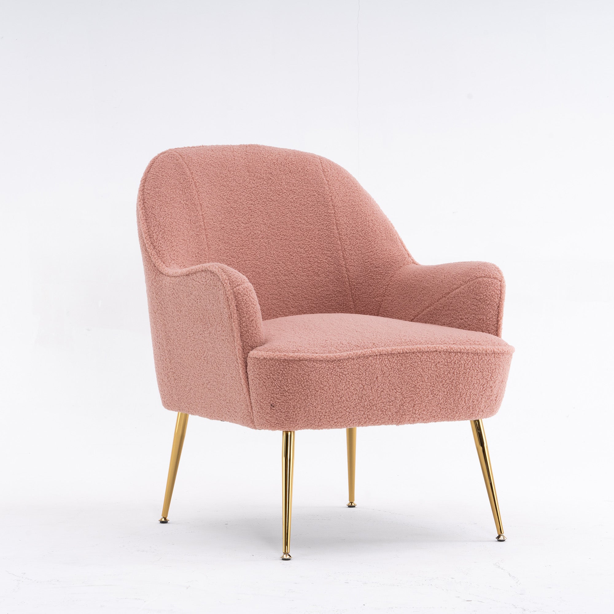 26" Wide Faux Fur Armchair With Gold Legs And Adjustable Legs