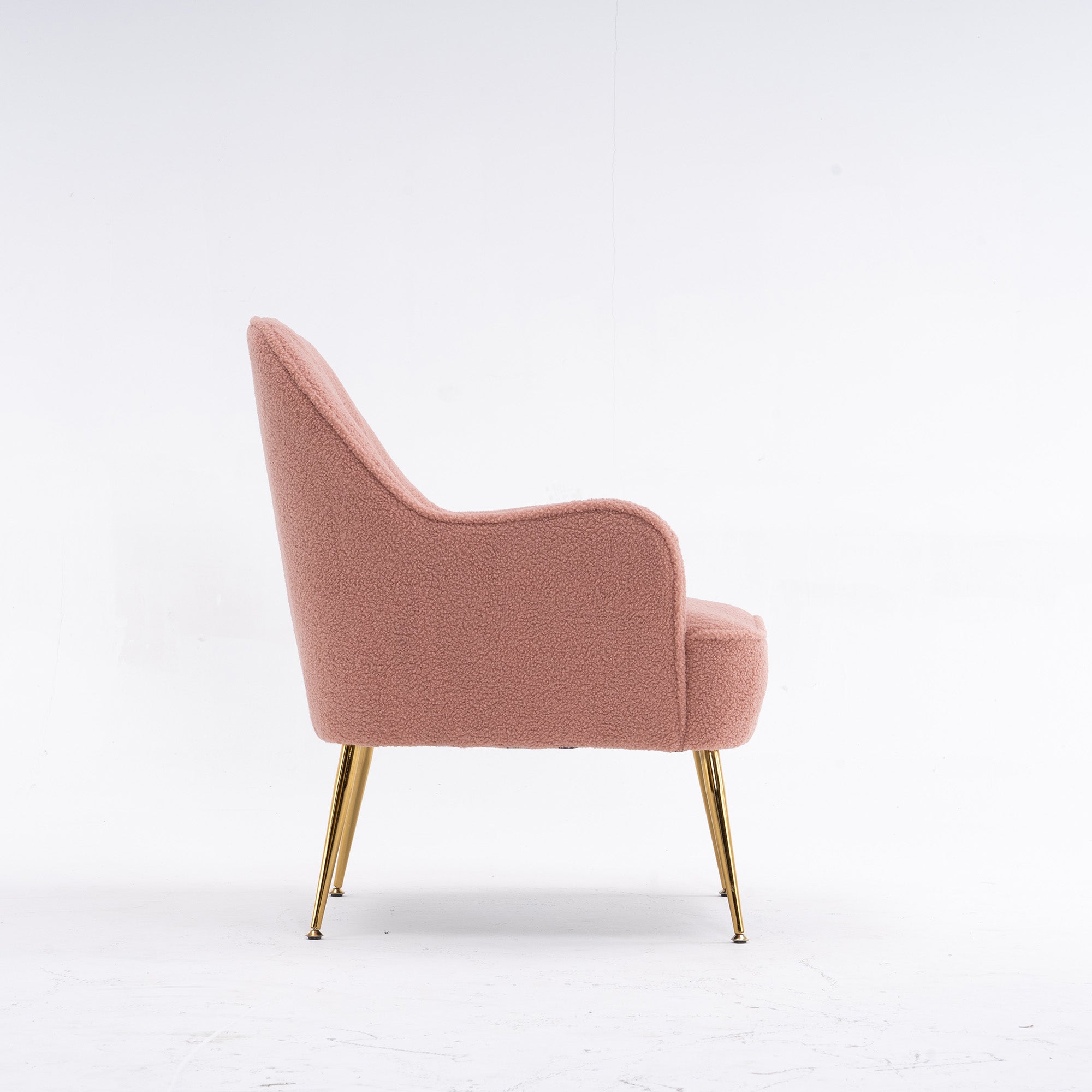 26" Wide Faux Fur Armchair With Gold Legs And Adjustable Legs