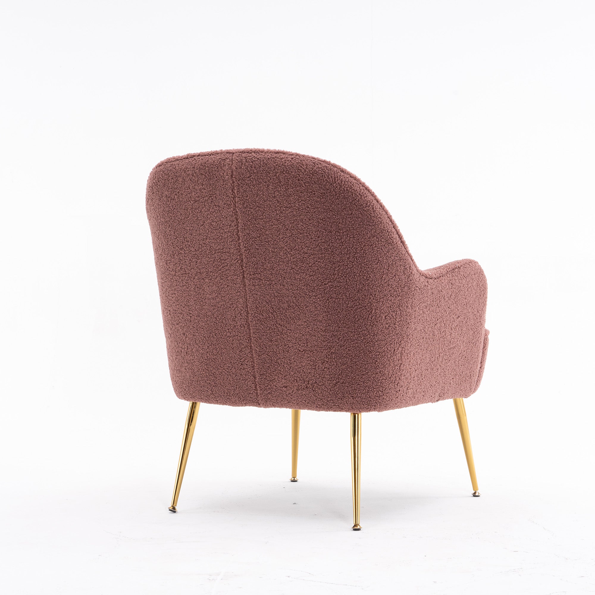 26" Wide Faux Fur Armchair With Gold Legs And Adjustable Legs