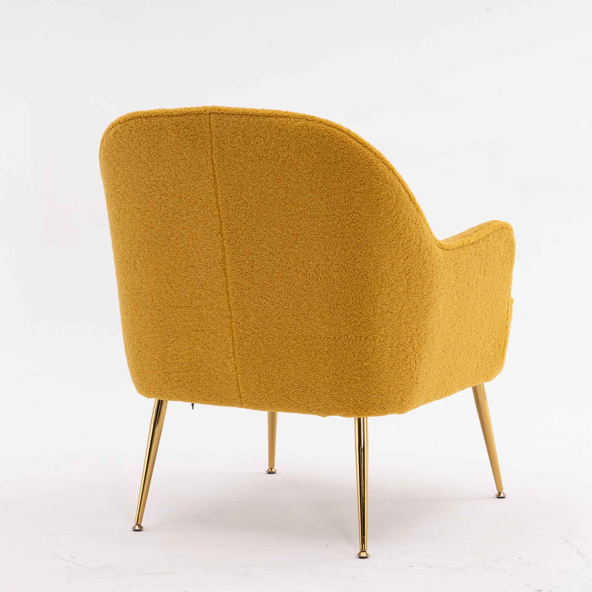 26" Wide Faux Fur Armchair With Gold Legs And Adjustable Legs