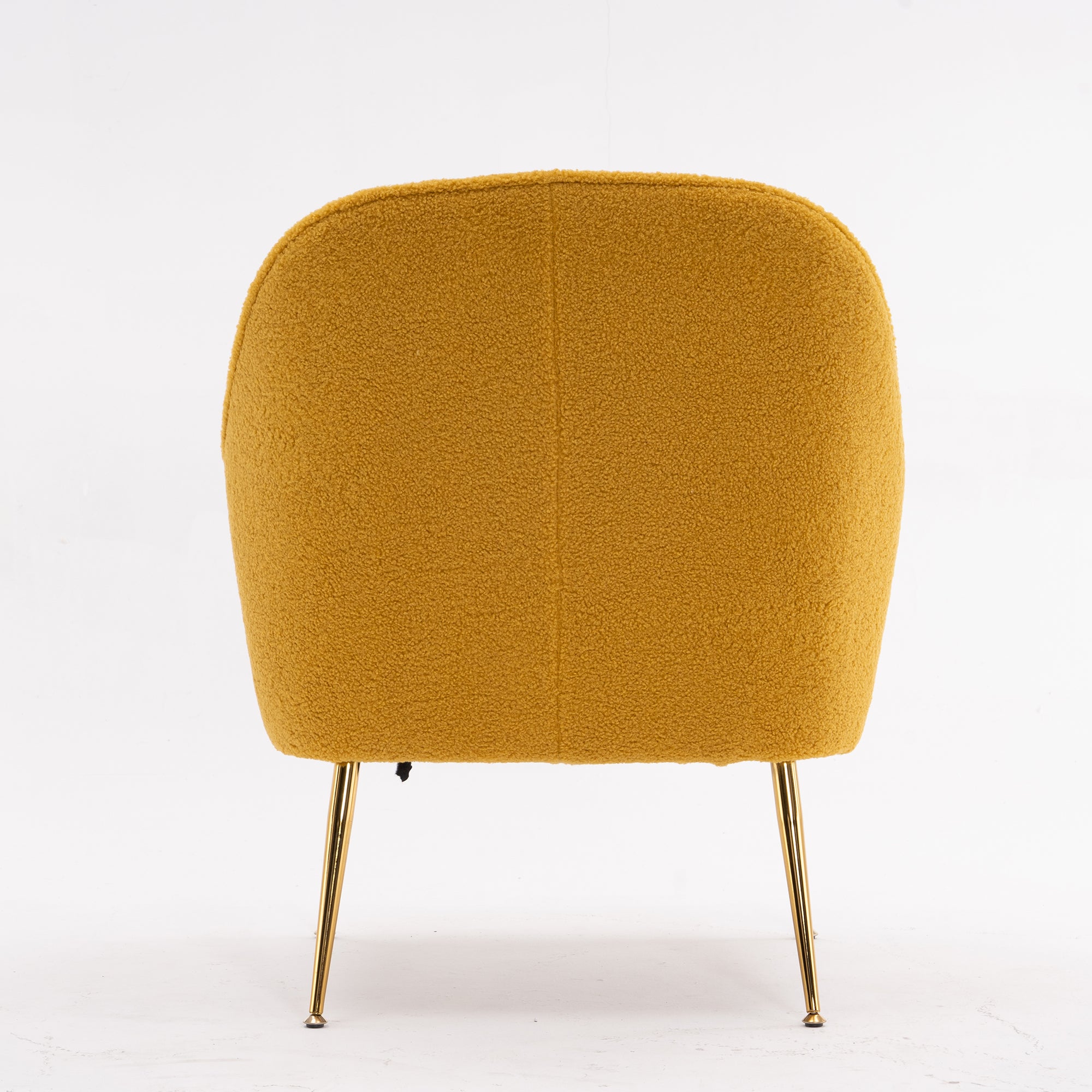 26" Wide Faux Fur Armchair With Gold Legs And Adjustable Legs