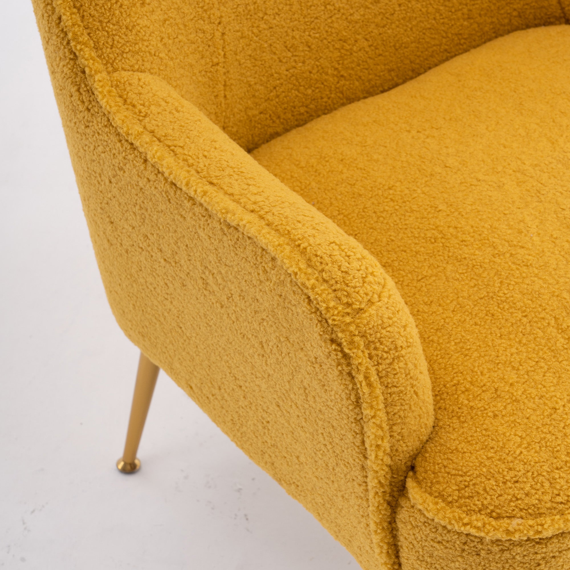 26" Wide Faux Fur Armchair With Gold Legs And Adjustable Legs