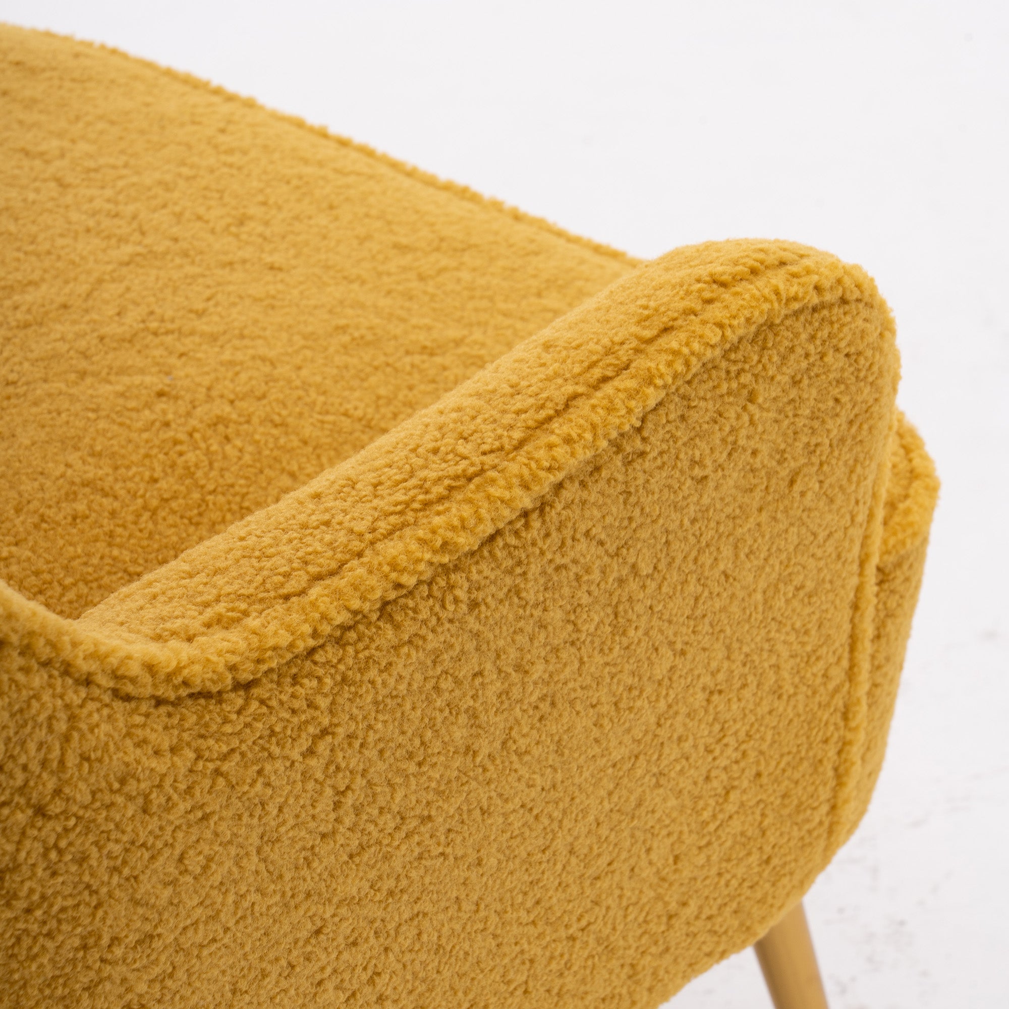 26" Wide Faux Fur Armchair With Gold Legs And Adjustable Legs