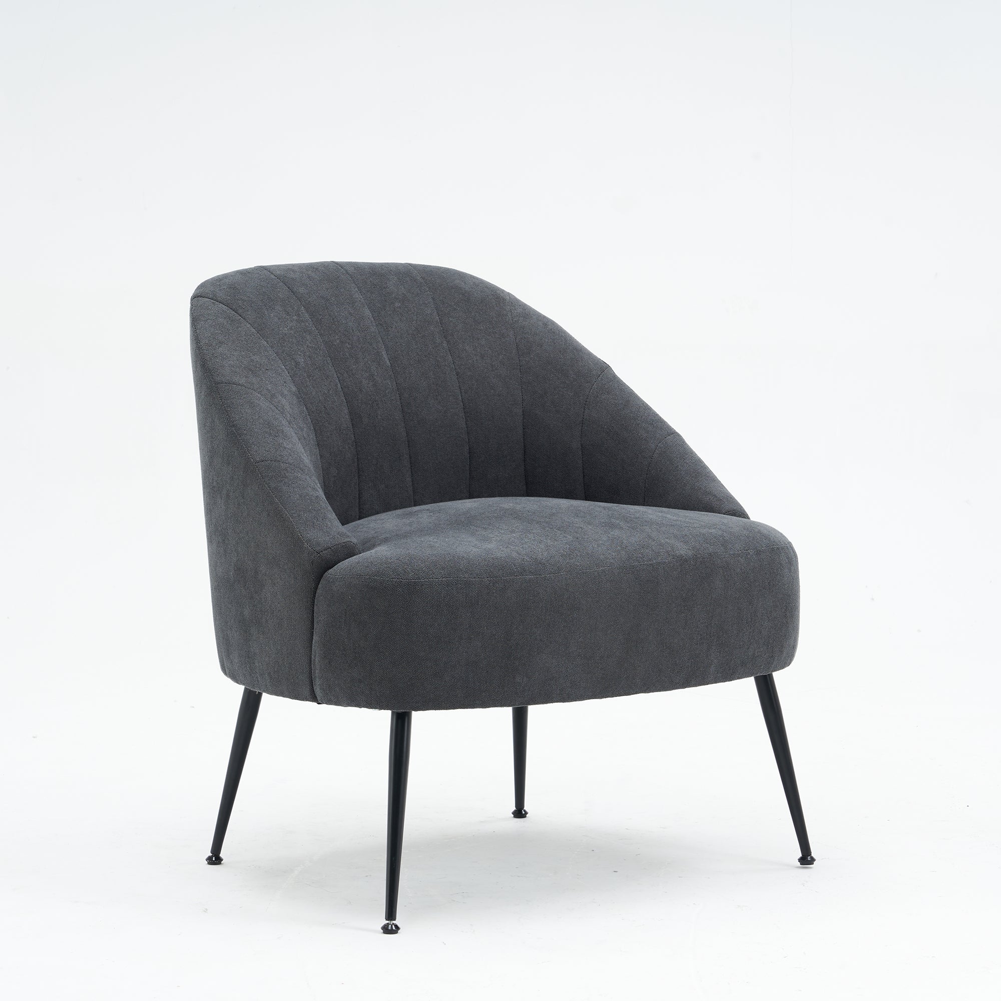 28" Wide Flax Fabric Armchair with Black Legs